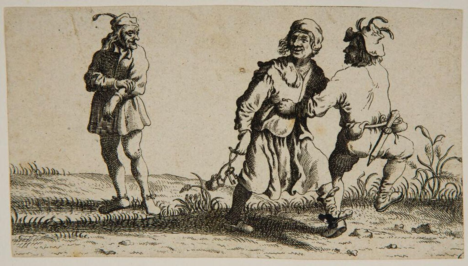 Two etchings of Dancing Peasants by Anonymous