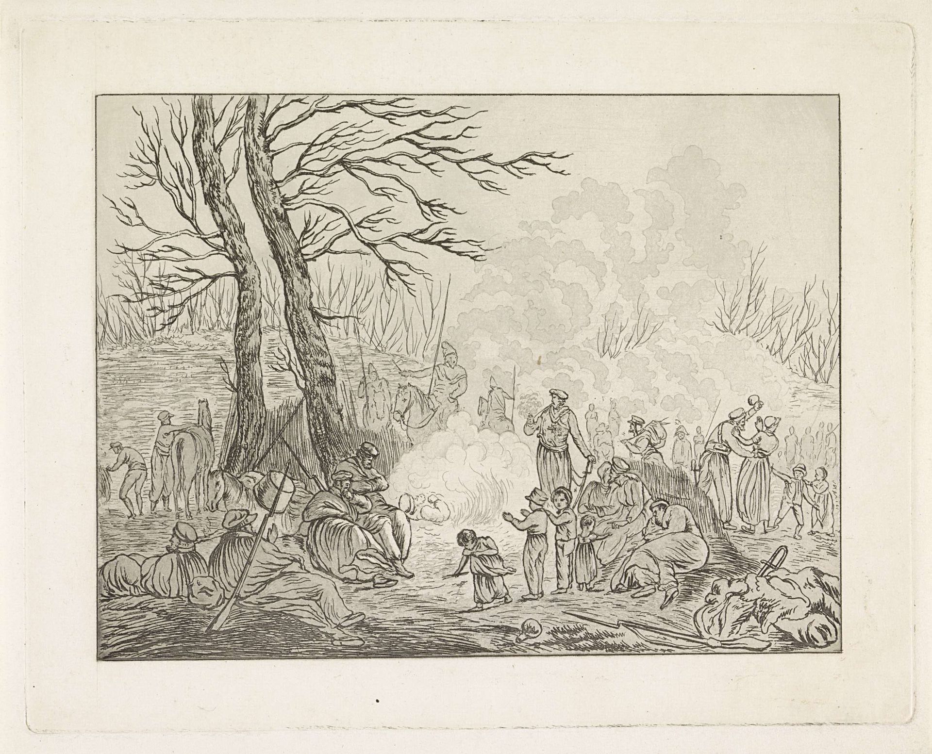 Kozakken bivak by Pieter Bartholomeusz. Barbiers