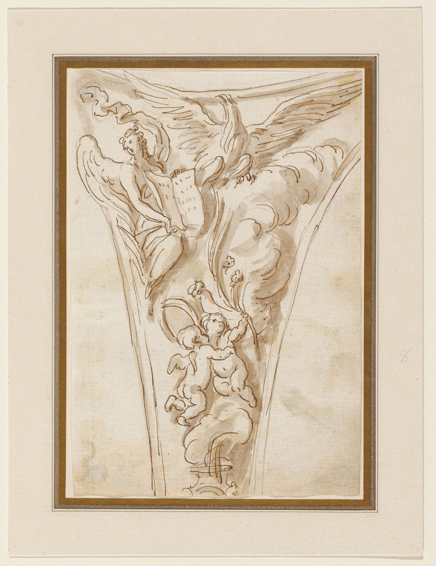 Spandrel Study- Angels with the Symbols of St. John by Joseph Wilton