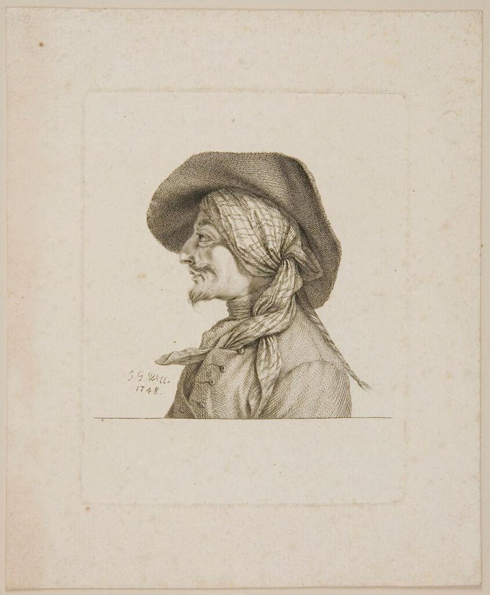 Man with a Hat by Johann Georg Wille