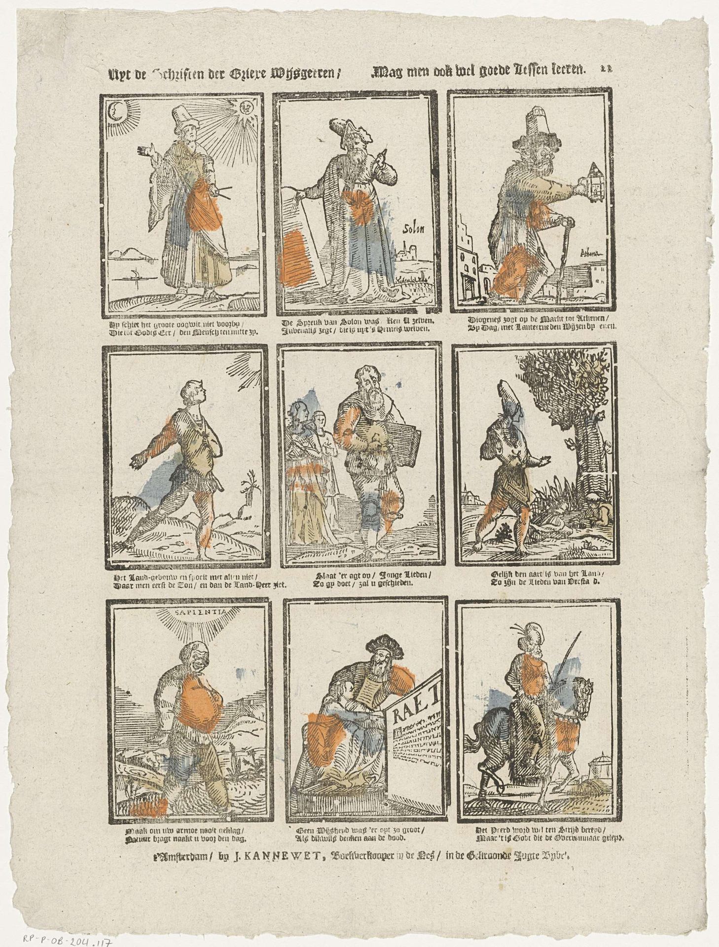 Uyt de schriften der Griexe wijsgeeren / Mag men ook wel goede lessen leeren by Johannes (II) Kannewet