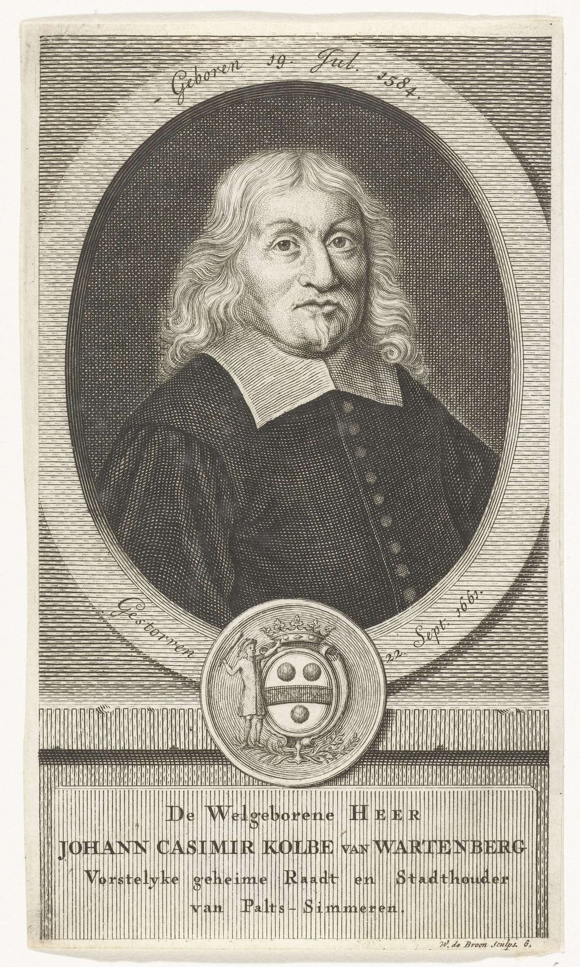 Portret van Johann Casimir Kolbe van Wartenberg by Willem de Broen