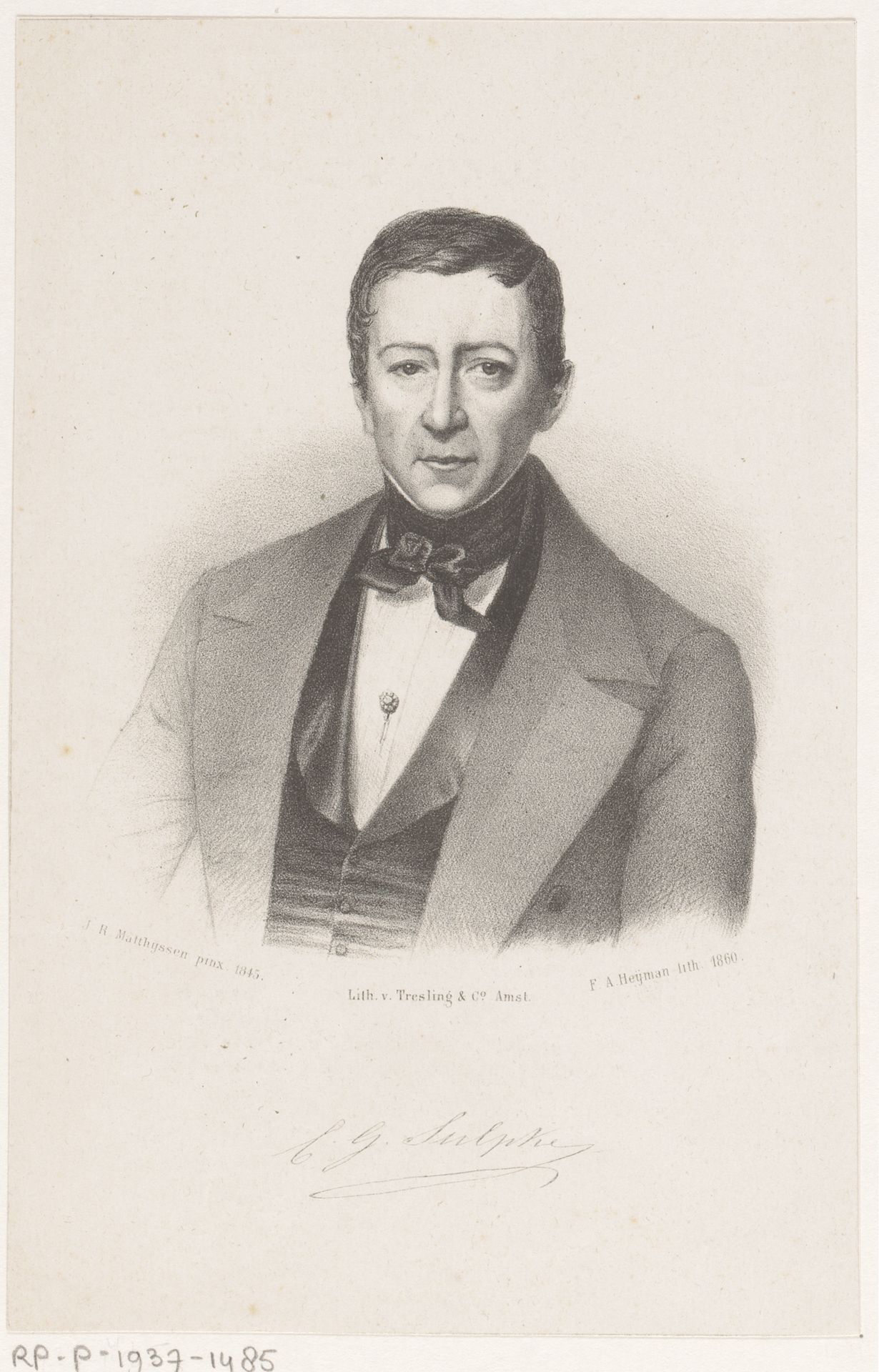 Portret van Cristiaan George Sulpke by Frederik August Heyman