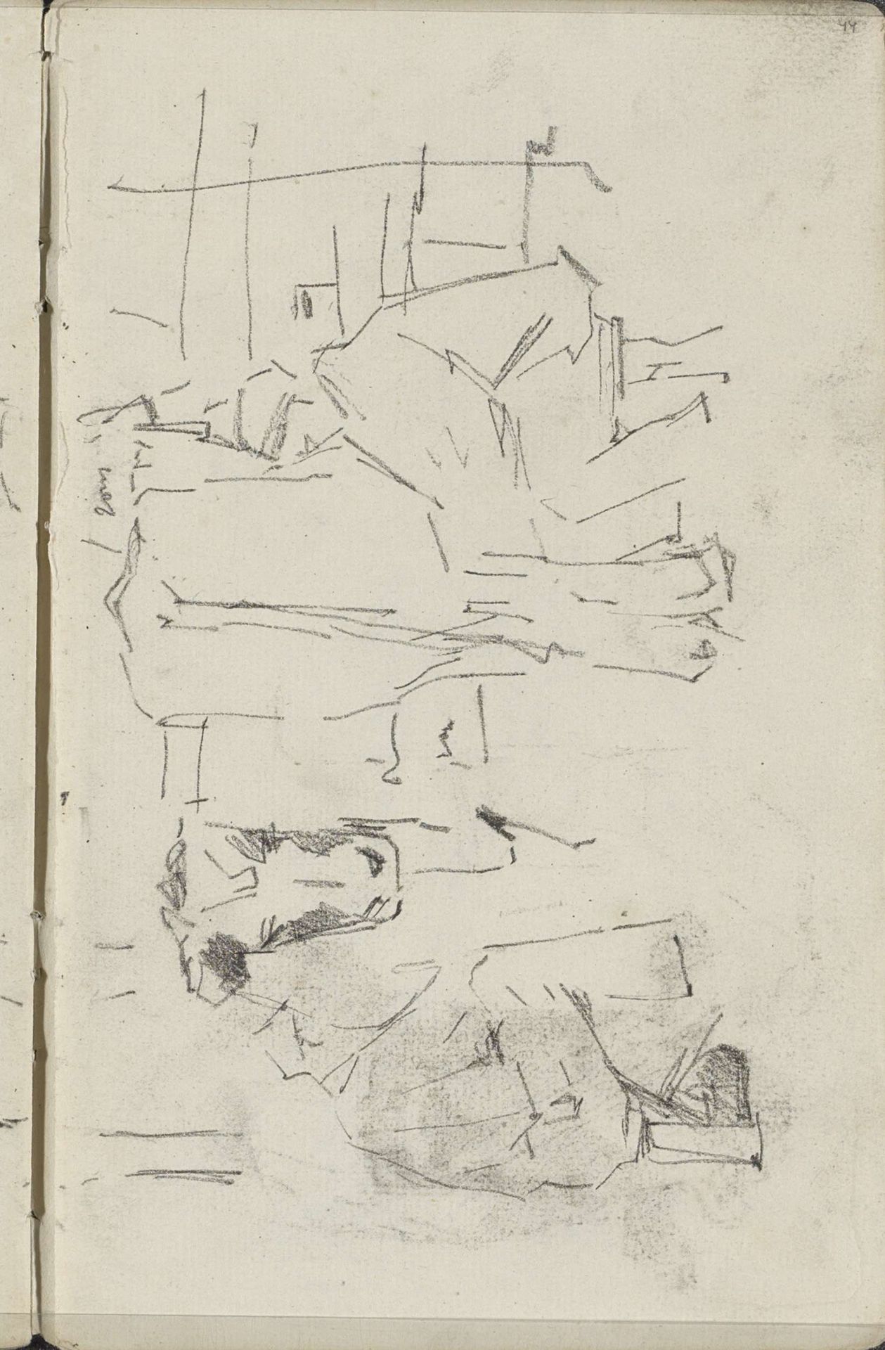 Twee melkende boeren by George Hendrik Breitner