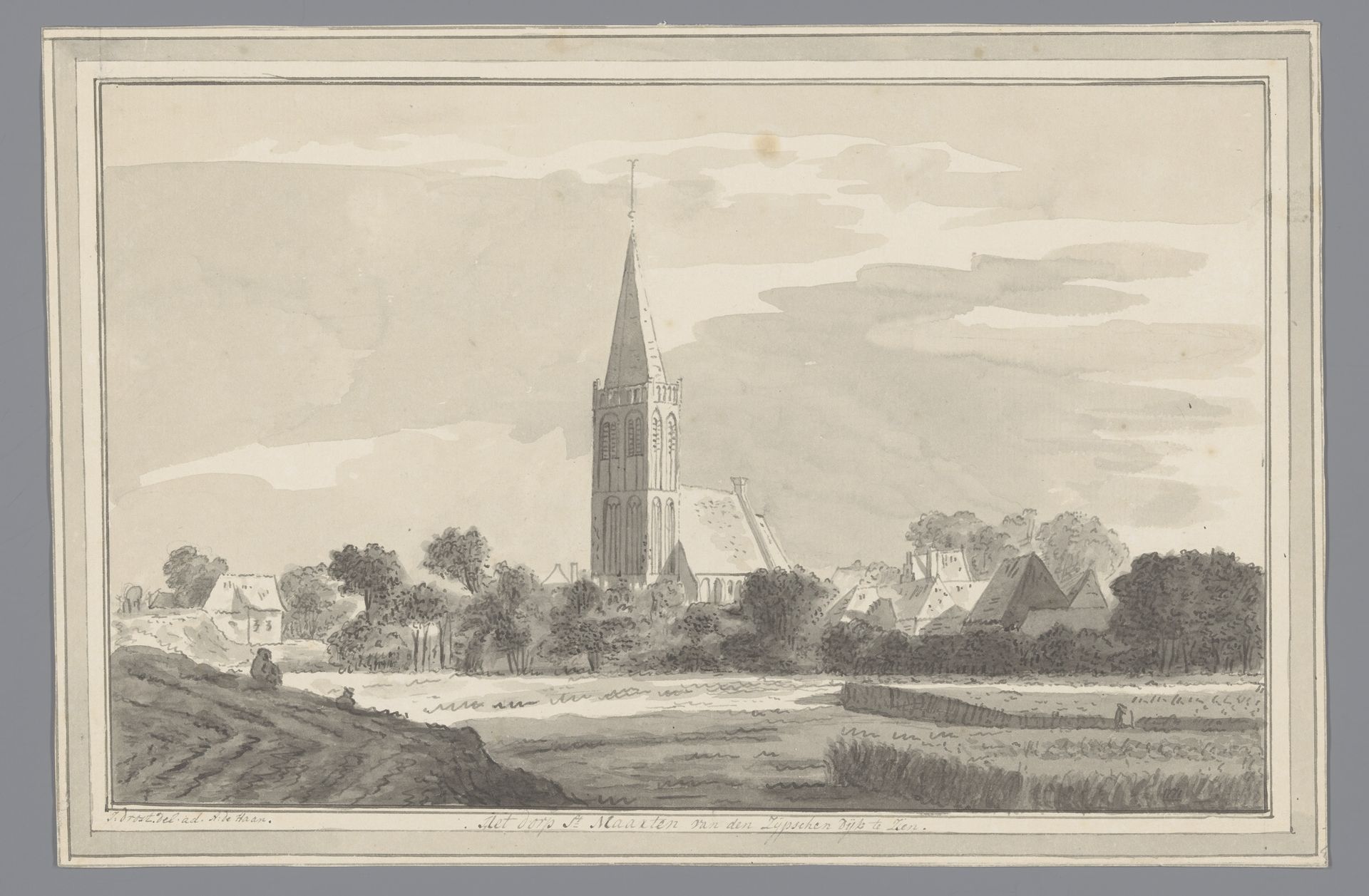 Gezicht op Sint-Maarten by J. Drost