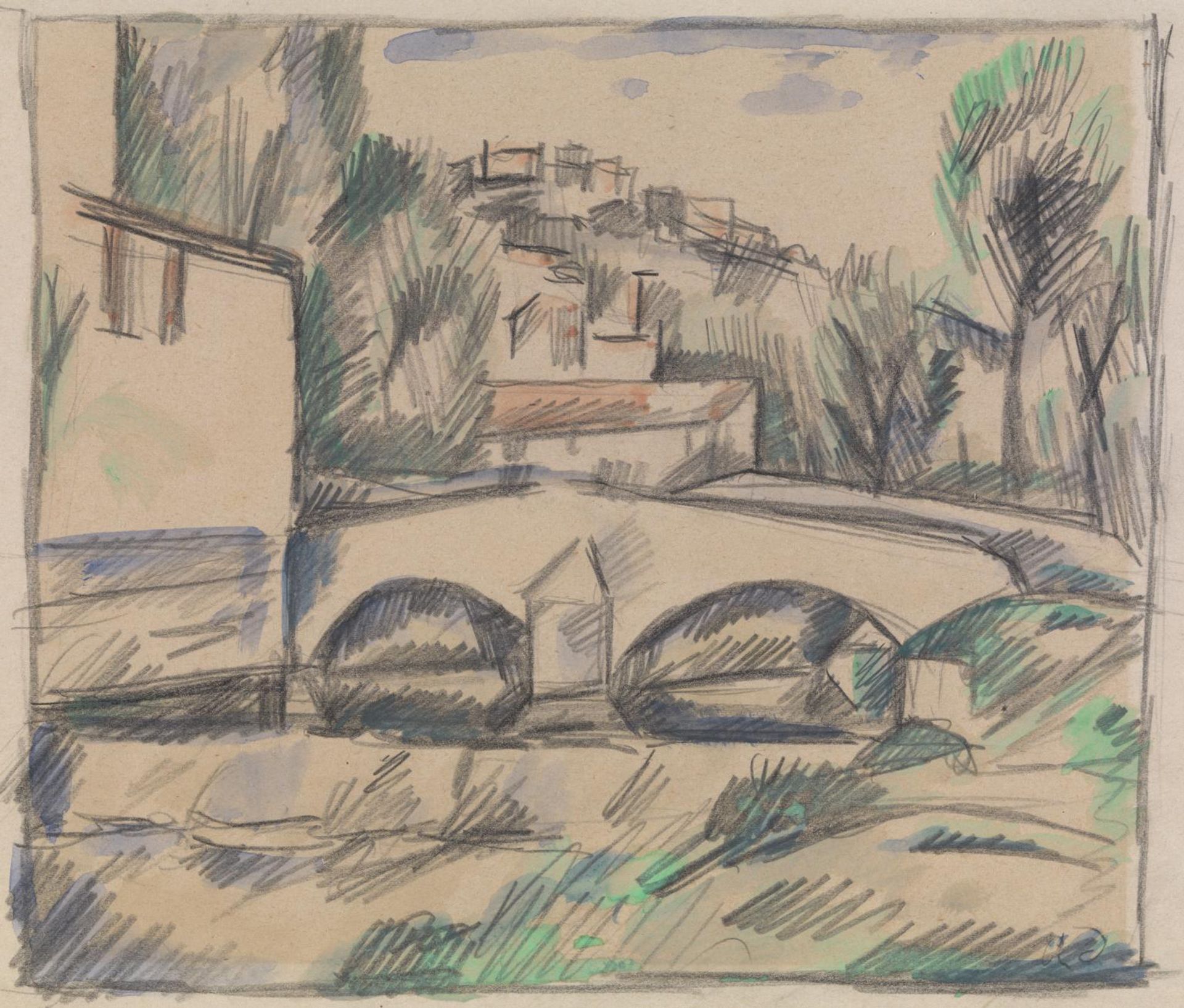 Sketch for ‘The Old Bridge at Cagnes’ by Andre Derain