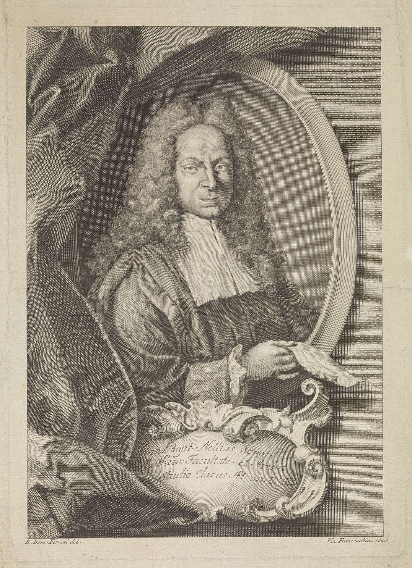 Portret van architect Giovanni Battista Nelli by Vincenzo Franceschini