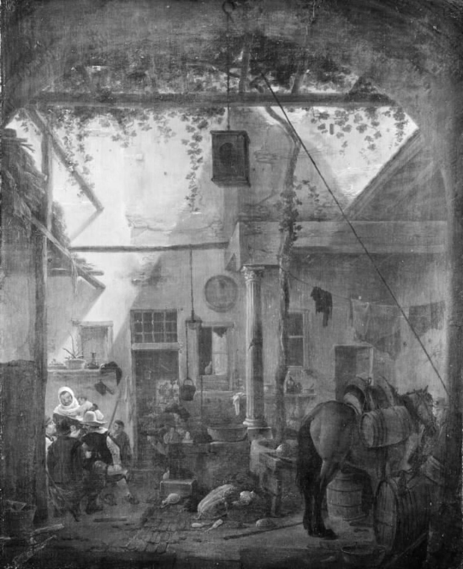 The Yard of an Italian Tavern by Thomas Wijck