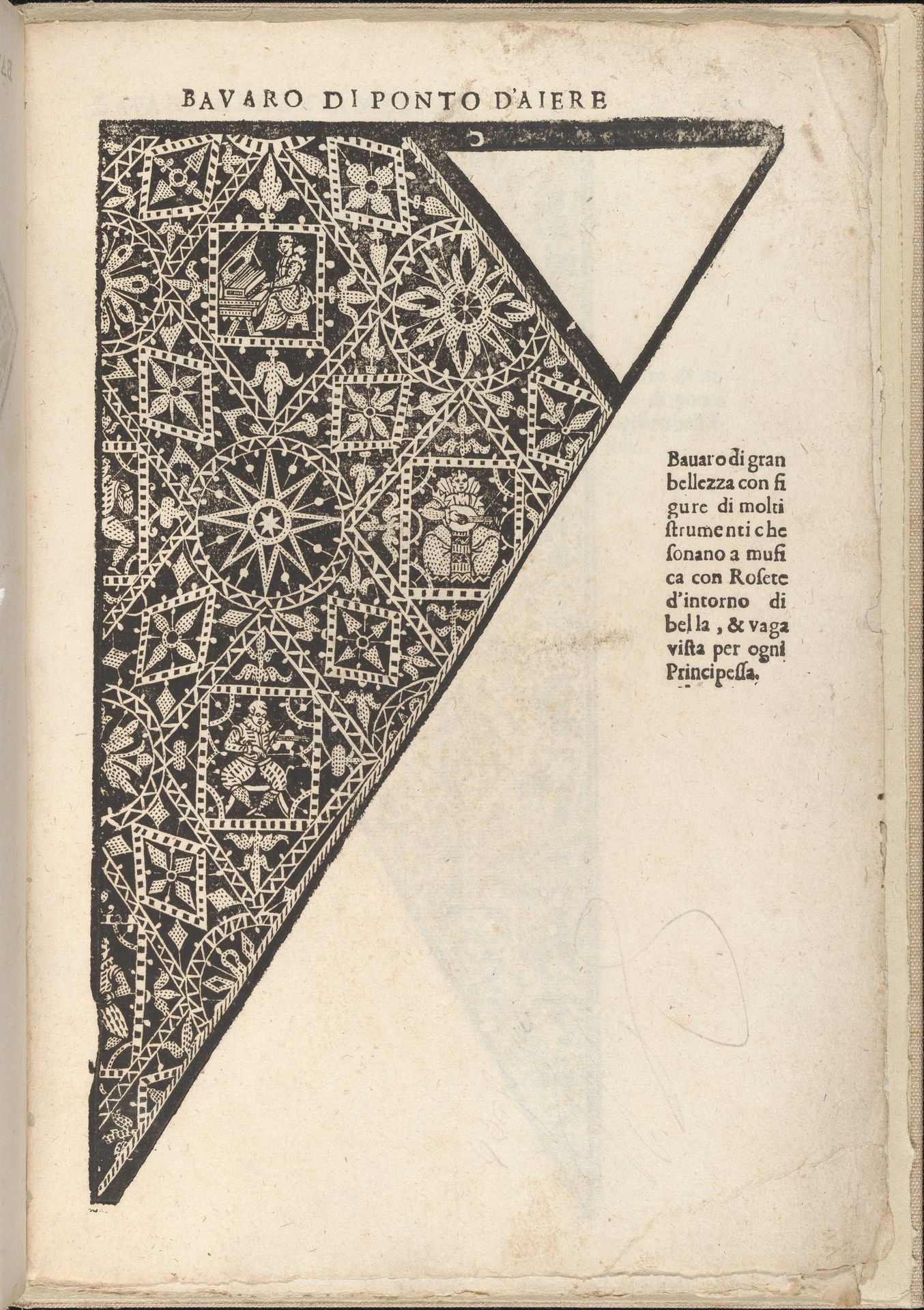 Ornamento nobile...Fatta da Lucretia Romana (Libro V of the Corona), page 11 (recto) by Cesare Vecellio