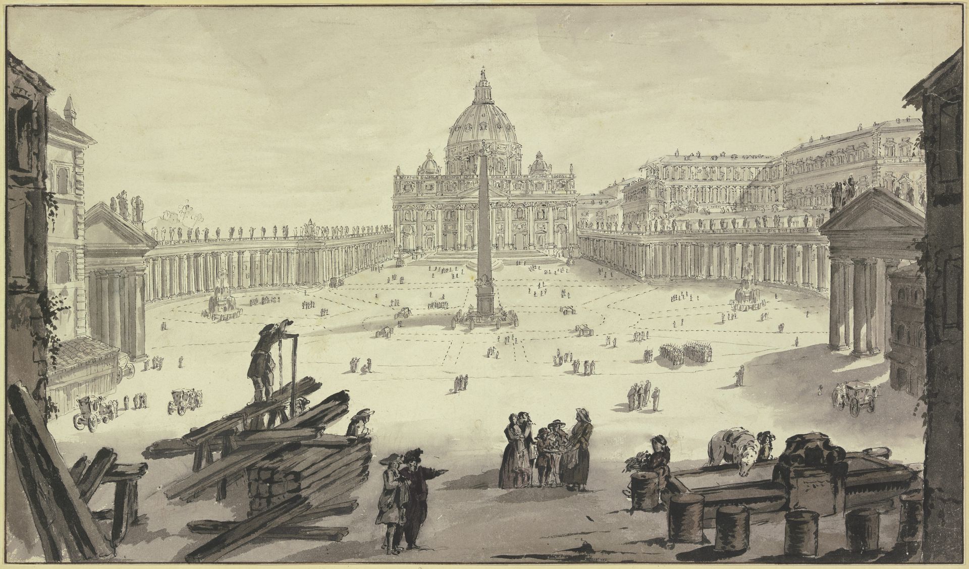 St. Peter mit dem Petersplatz in Rom by Antoine François Peyre