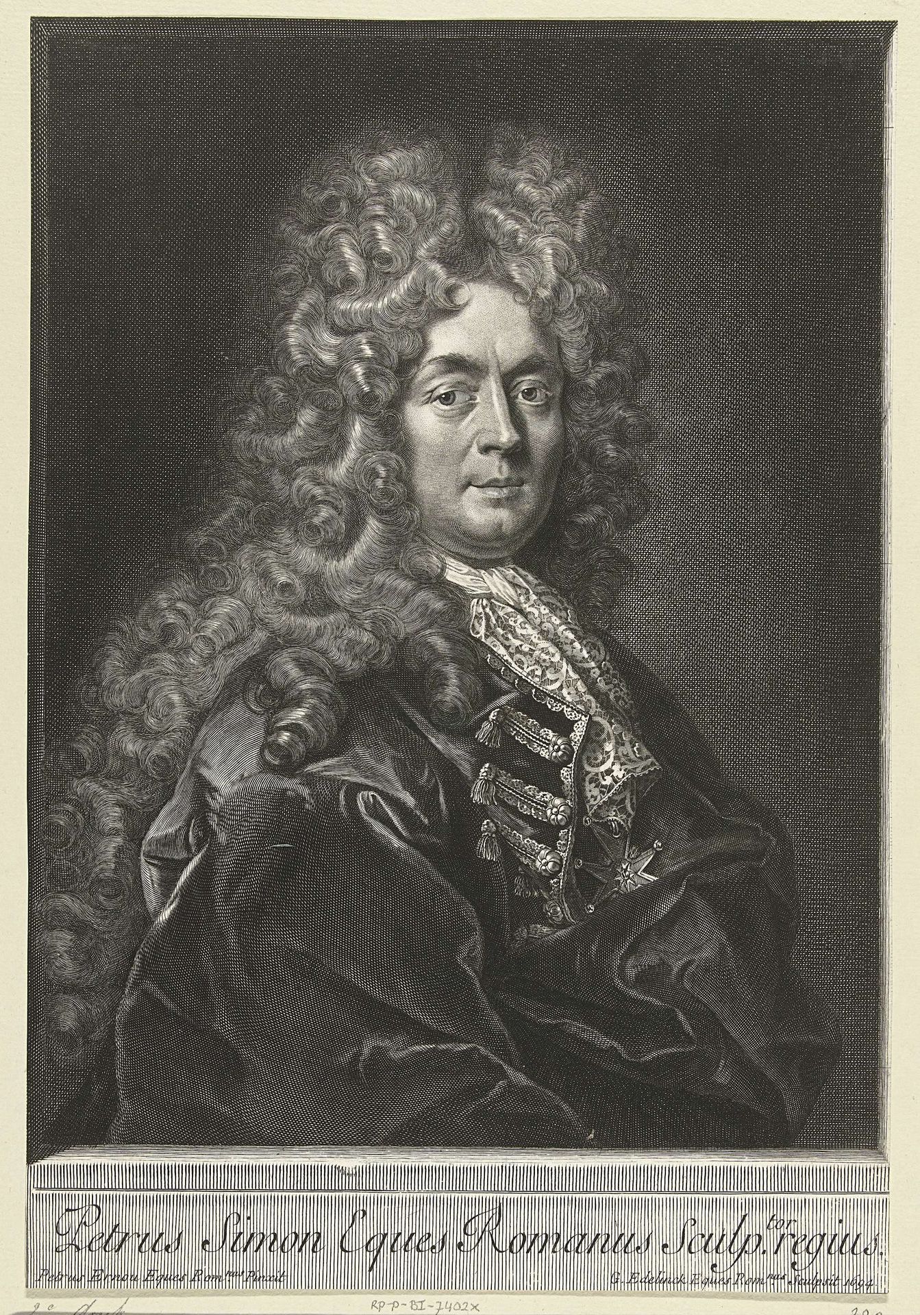 Portret van Pierre Simon by Gérard Edelinck