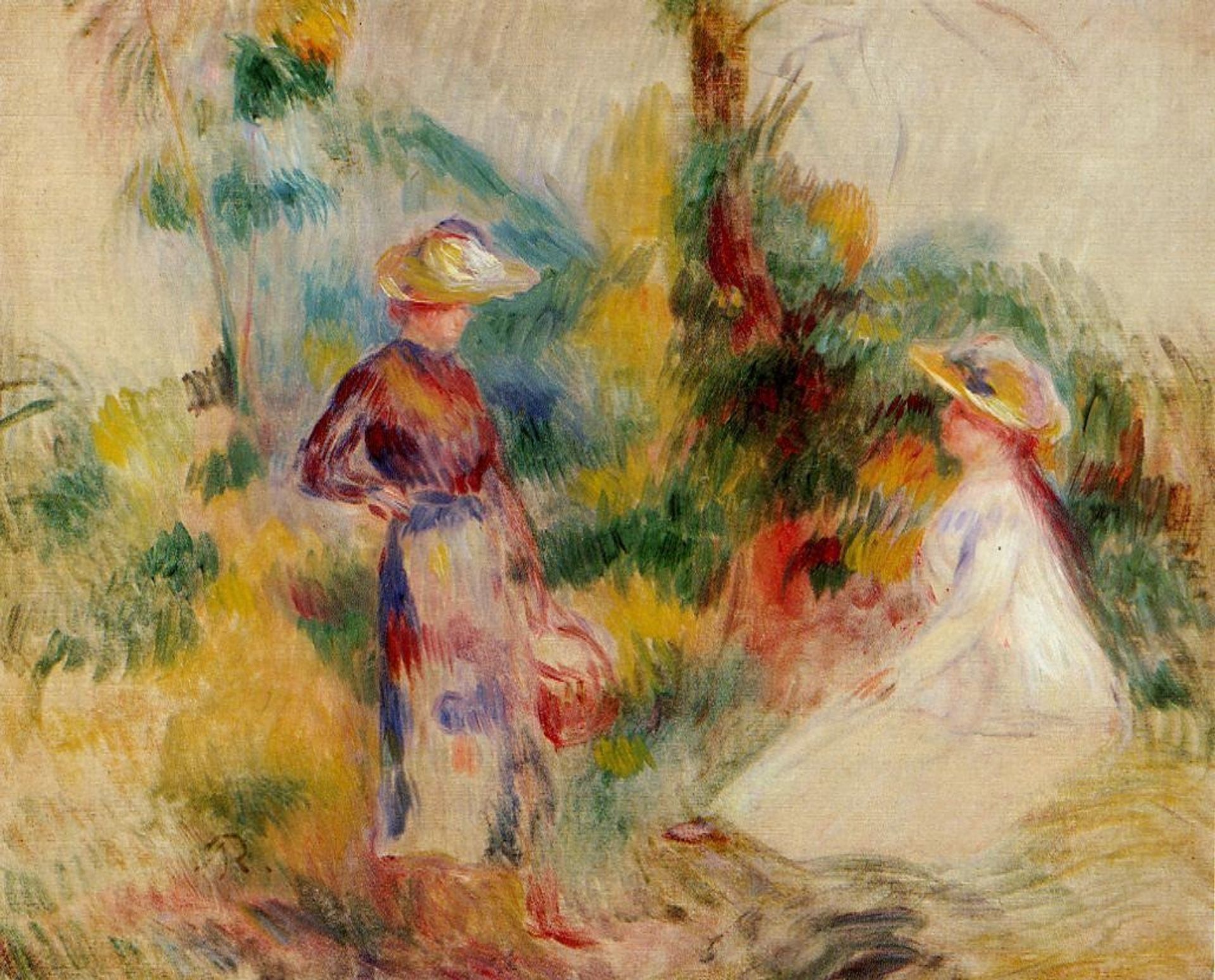 Two Women in a Garden by Pierre-Auguste Renoir