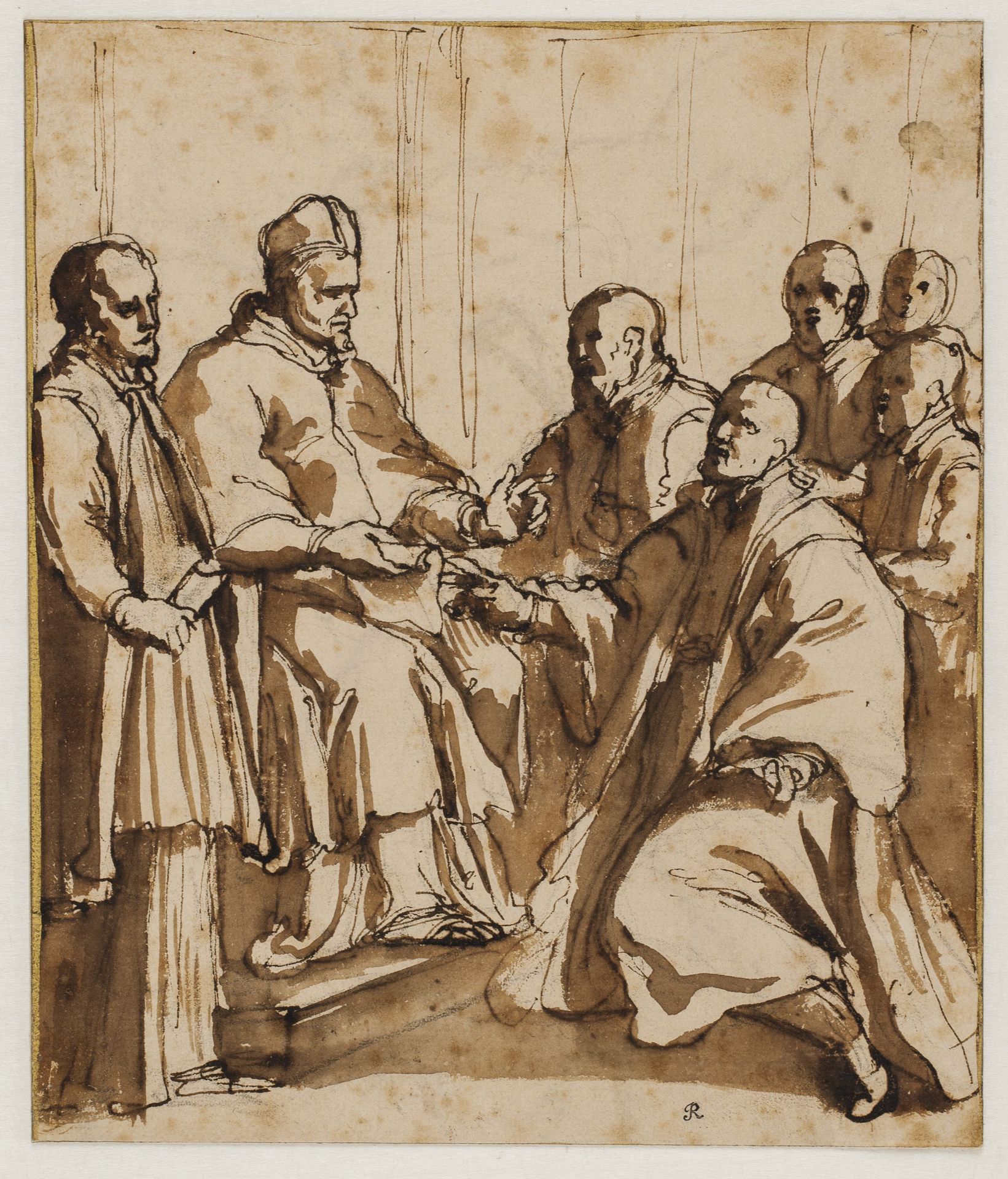 Pope Paul V issuing the bull "Universi agri domini" of 1612 by Giovanni Battista Ricci