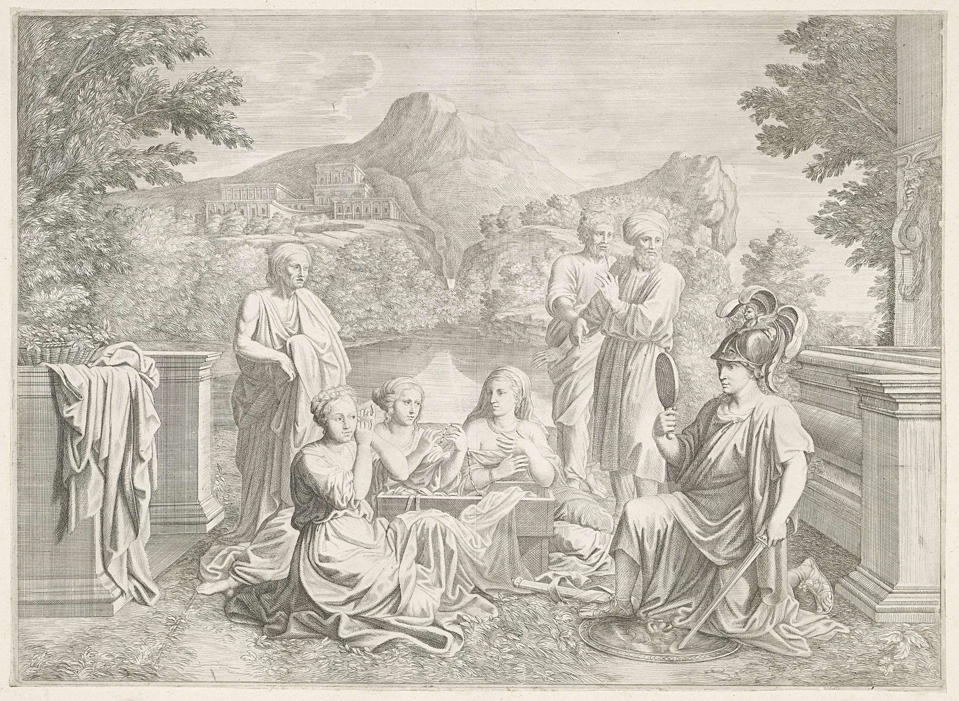 Achilles door Odysseus herkend temidden van de dochters van Lycomedes by Pietro del Po