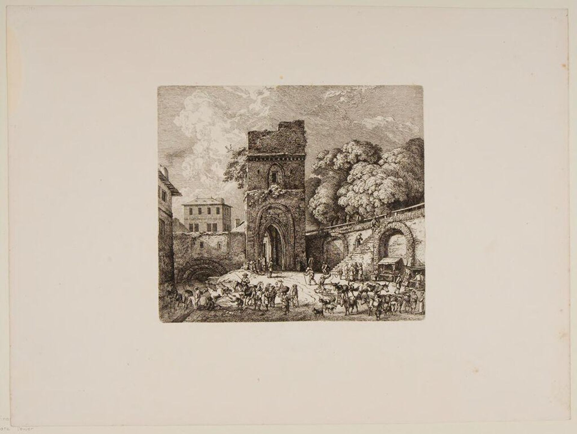 Square Tower with a Gate by Ferdinand Kobell