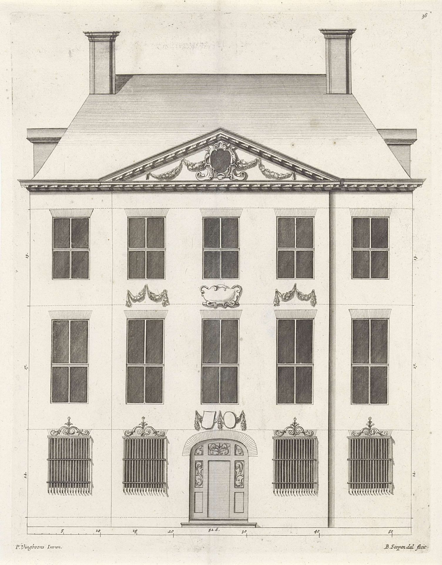 Voorgevel van een woonhuis aan de Keizersgracht te Amsterdam by Bastiaen Stopendael