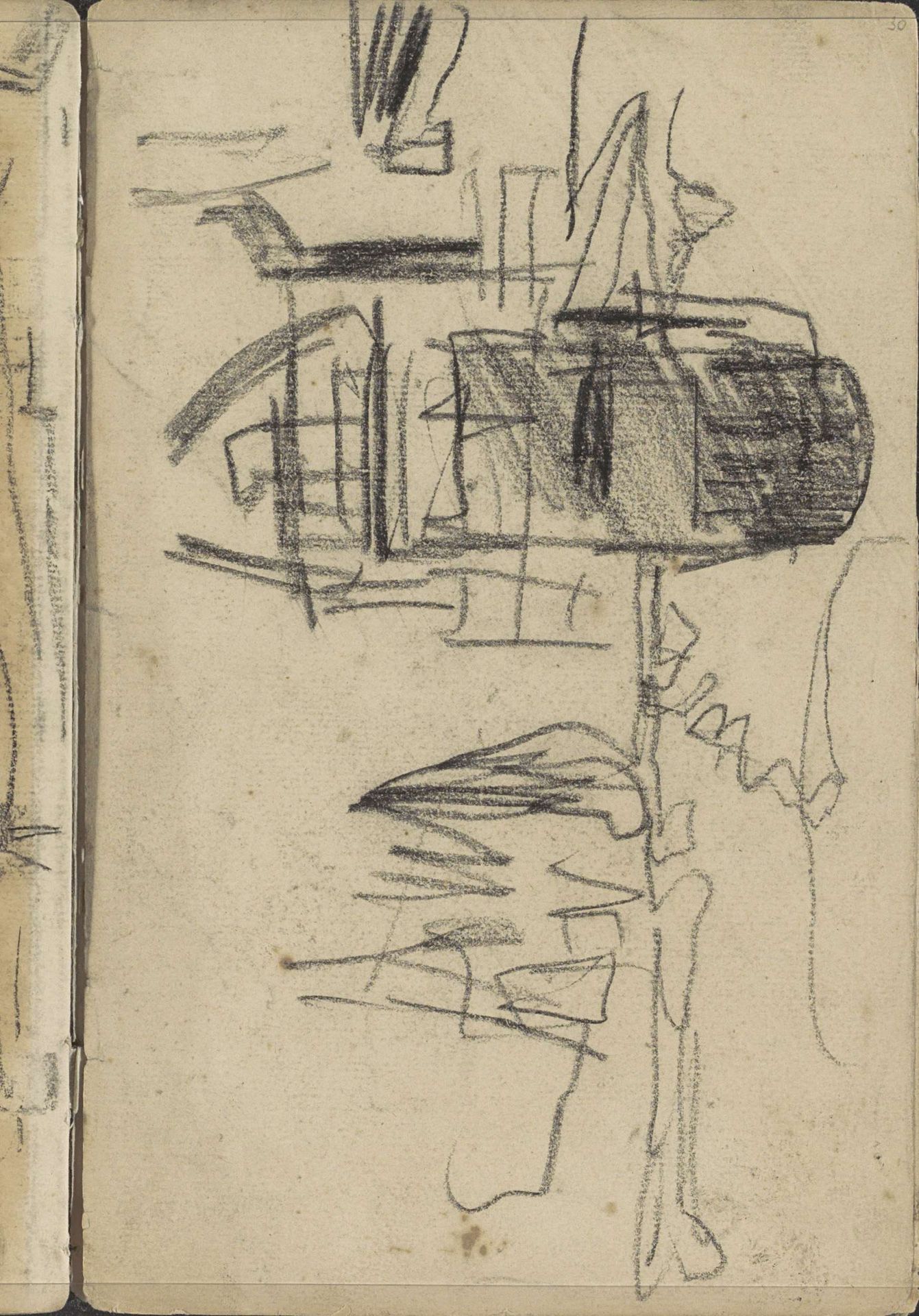 Paard naast een wagen by George Hendrik Breitner