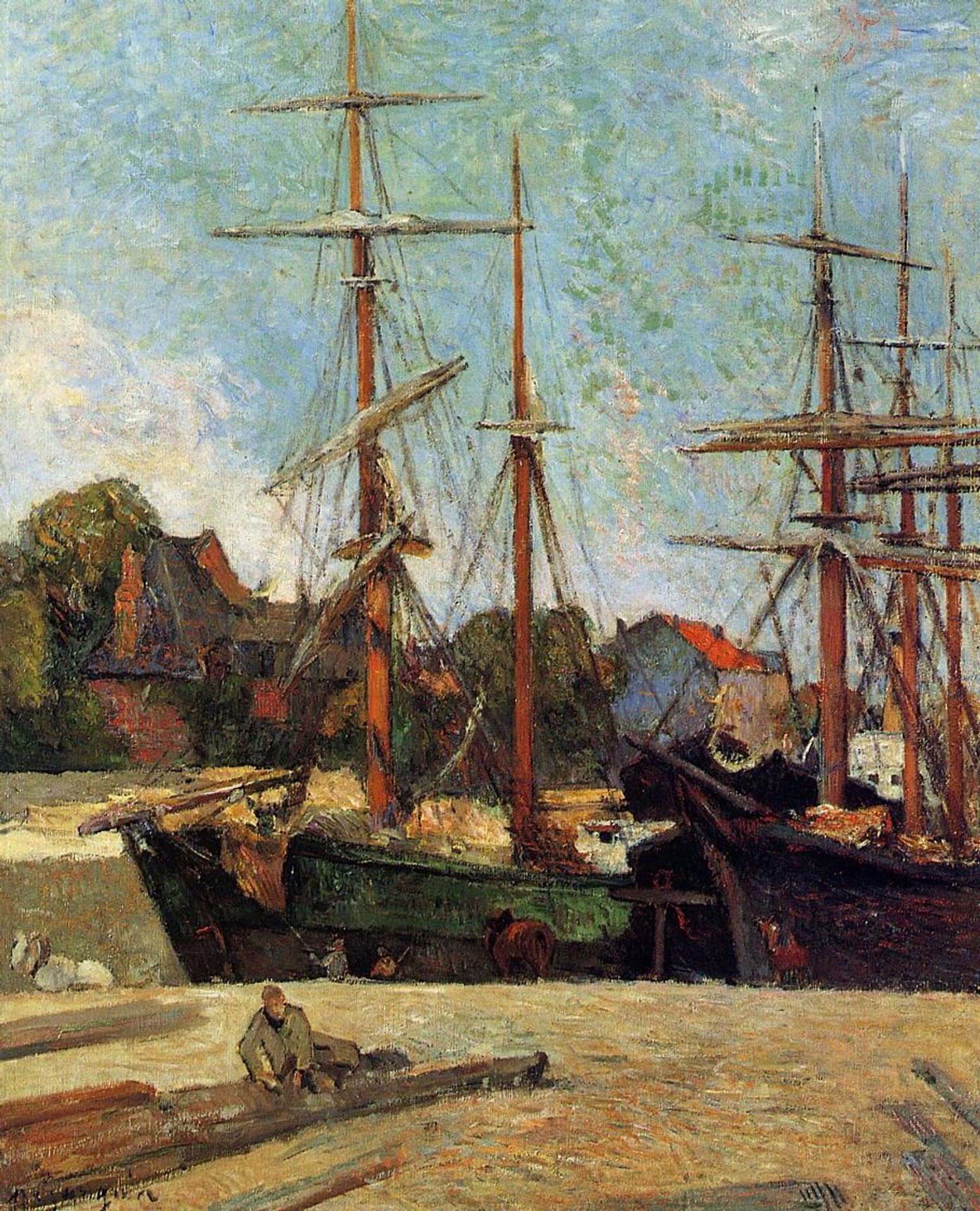 Schooner and three masters by Paul Gauguin