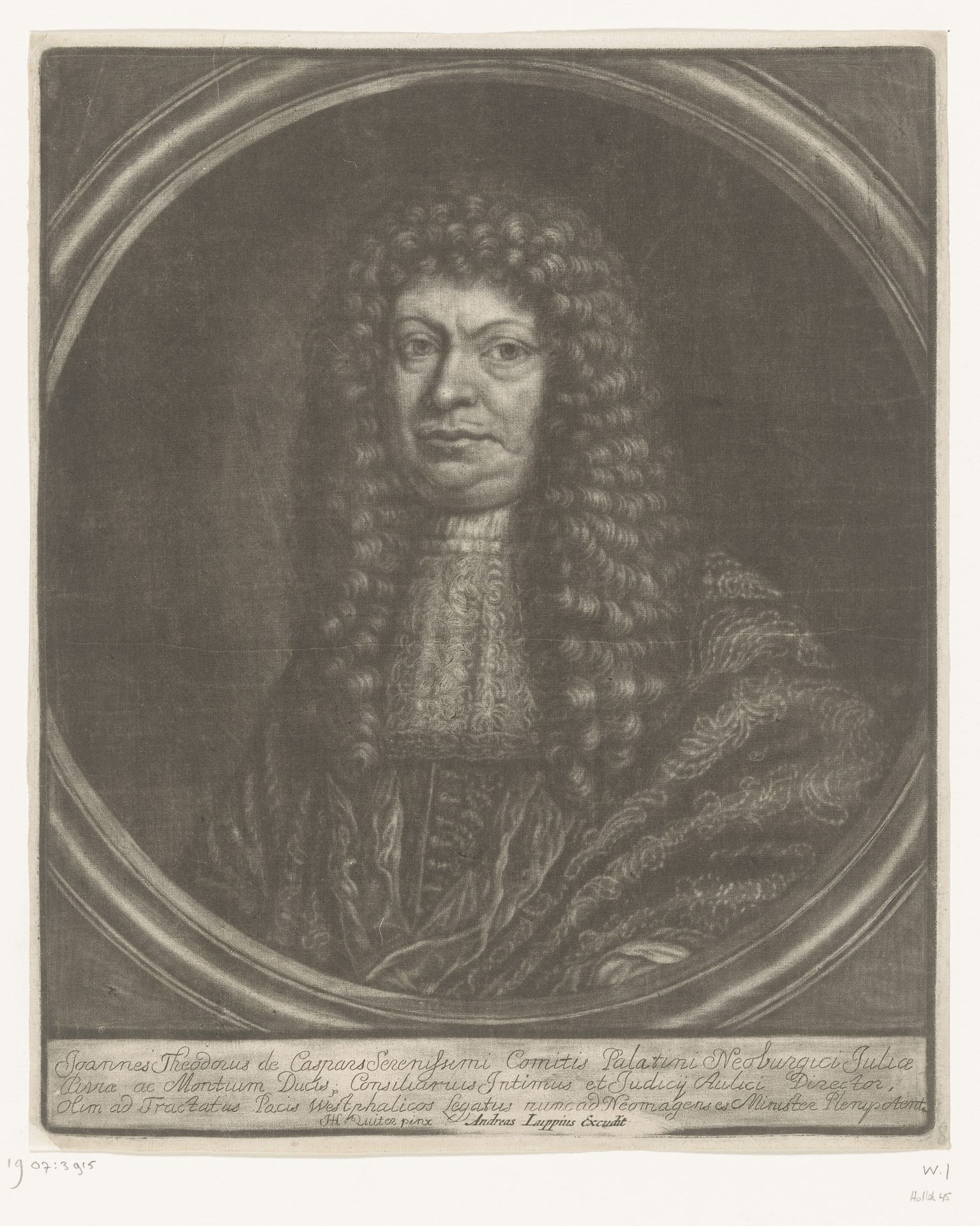Portret van Johann Theodor Caspars by Herman Hendrik Quiter