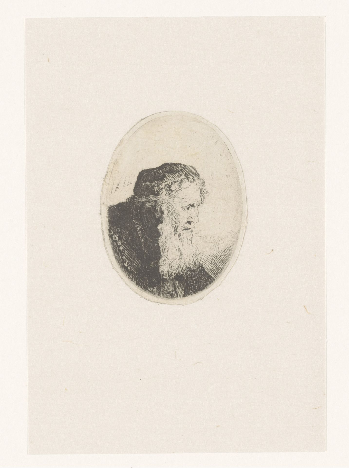 Oude man met baard by Pierre François Basan