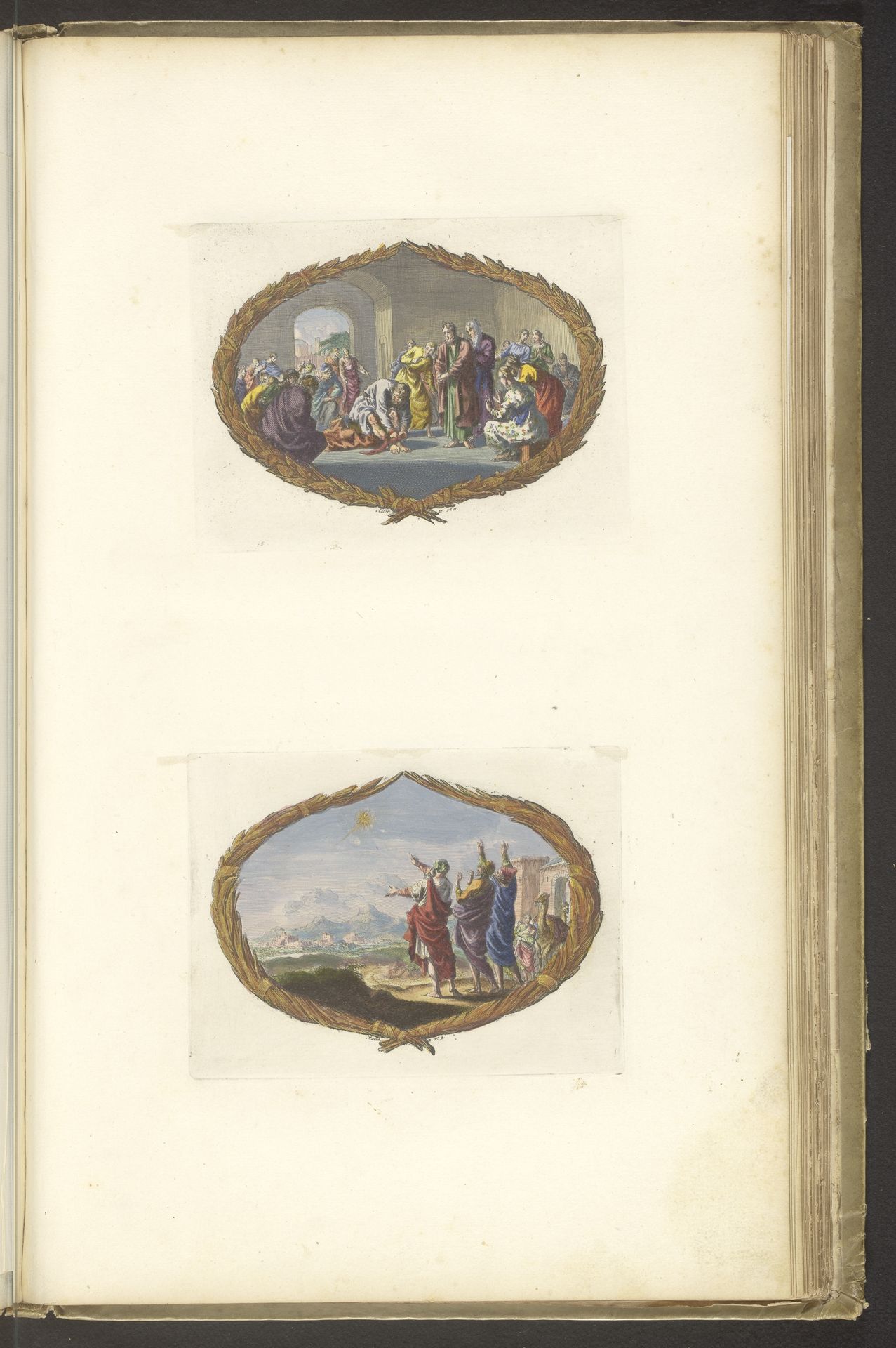 Blad met twee vignetten by Dirk Janszoon van Santen