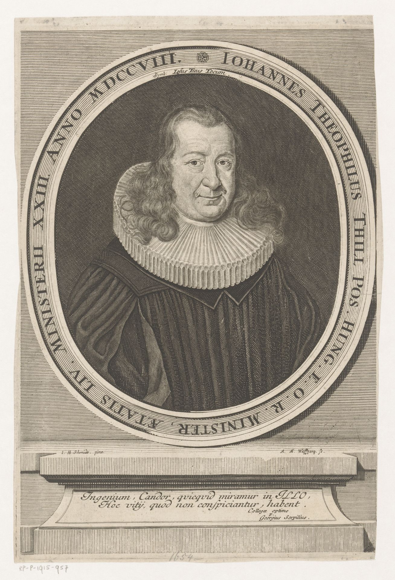 Portret van Johann Gottlieb Thill by Andreas Matthäus Wolfgang
