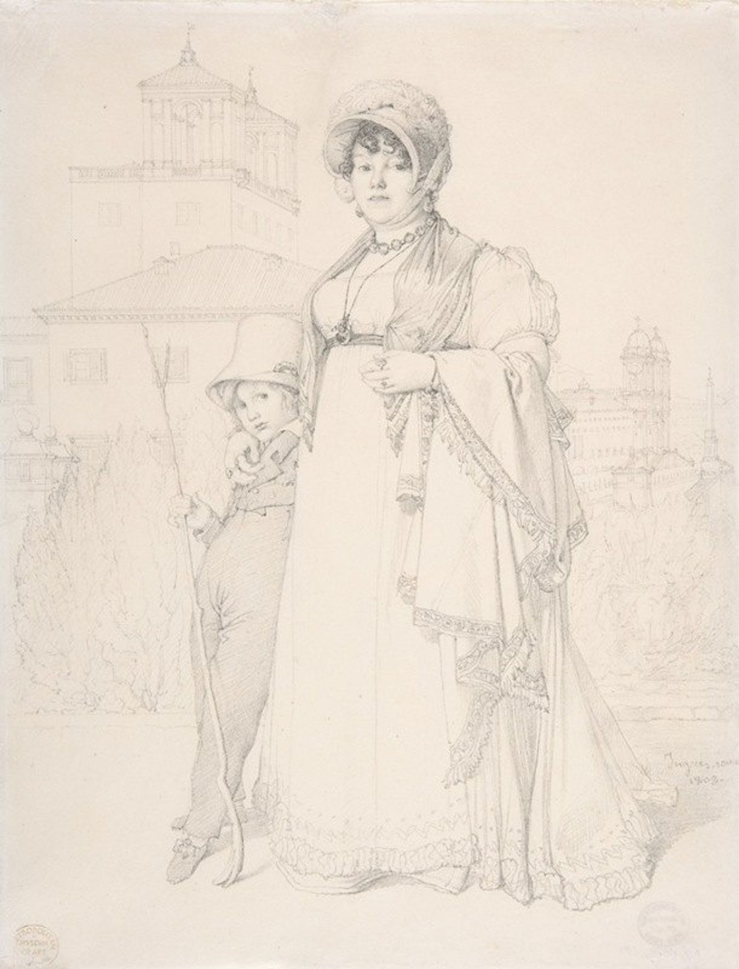 Madame Guillaume Guillon Lethière, née Marie-Joseph-Honorée Vanzenne, and her son Lucien Lethière by Jean Auguste Dominique Ingres