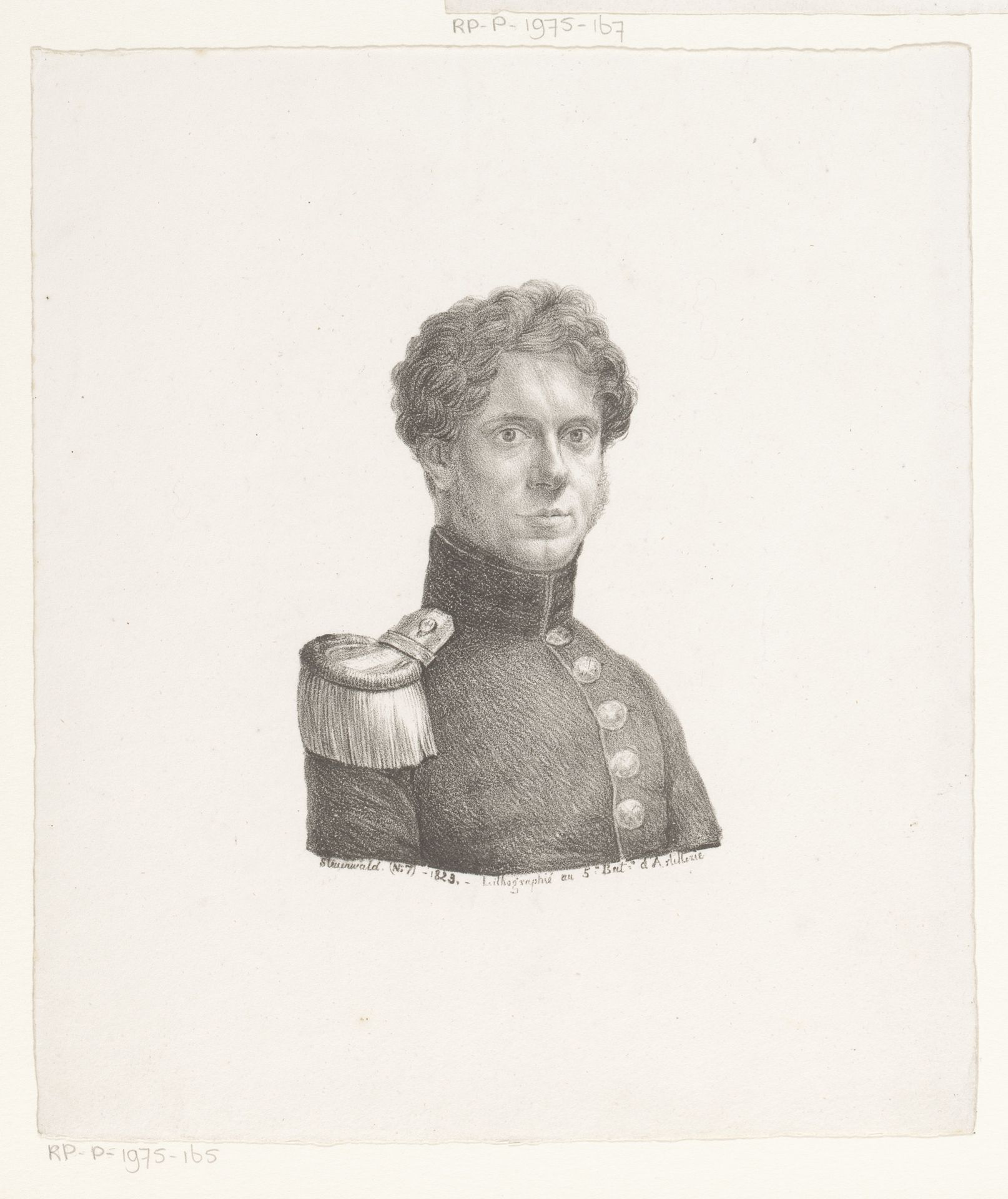 Portret van onbekende militair by Christian Heinrich Gottlieb Steuerwald