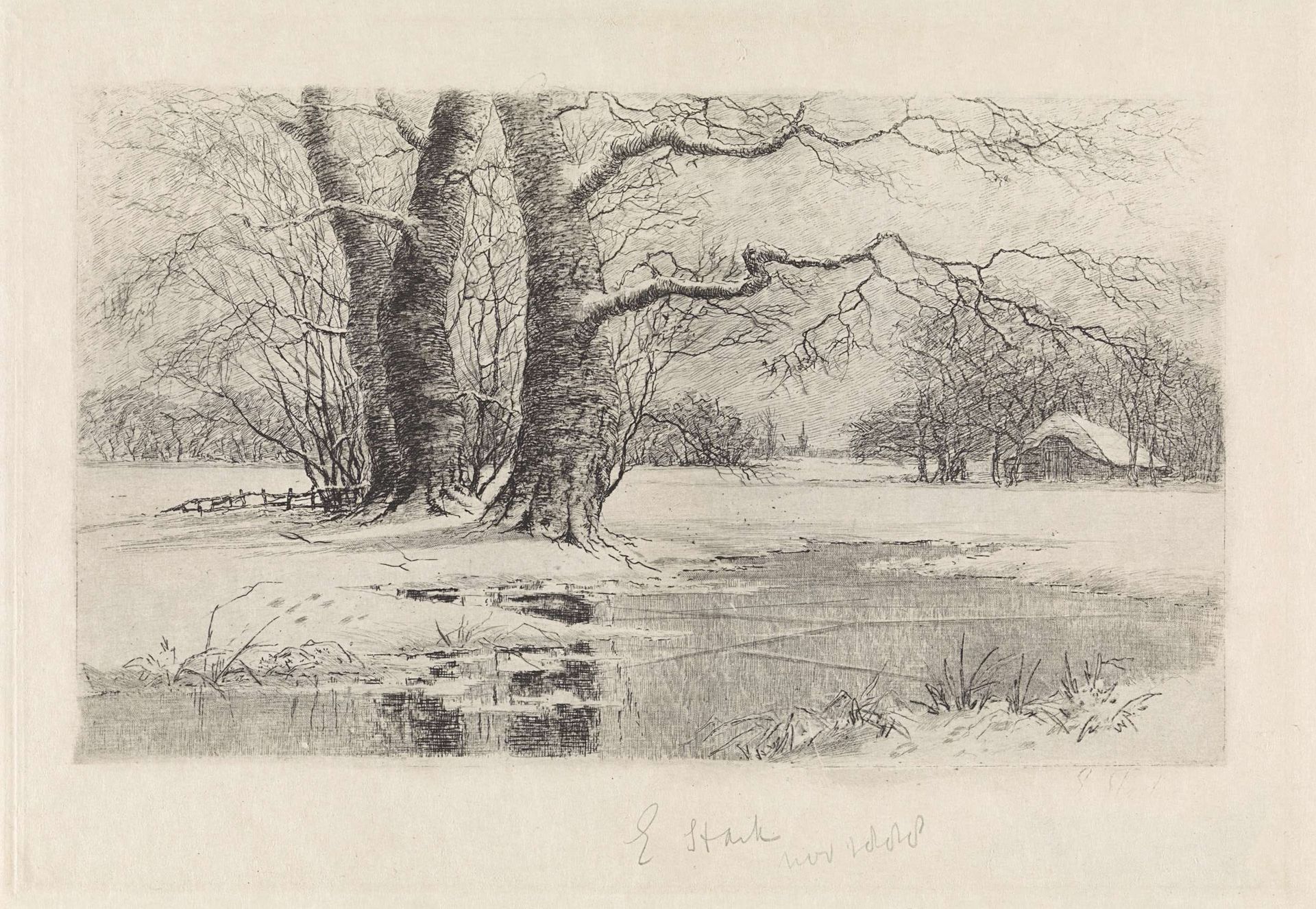 Besneeuwd landschap by Elias Stark