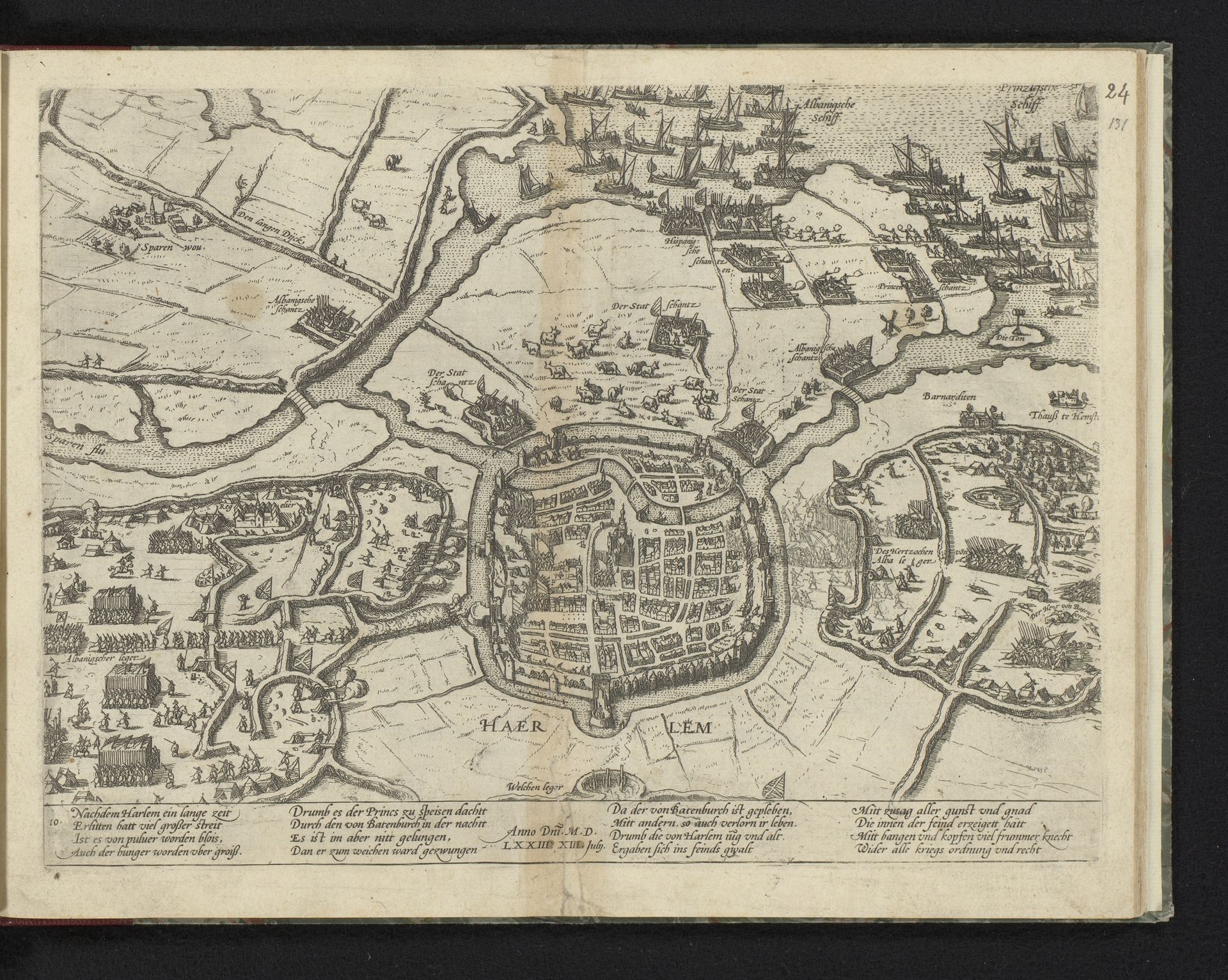 Beleg van Haarlem, 1572 by Frans Hogenberg