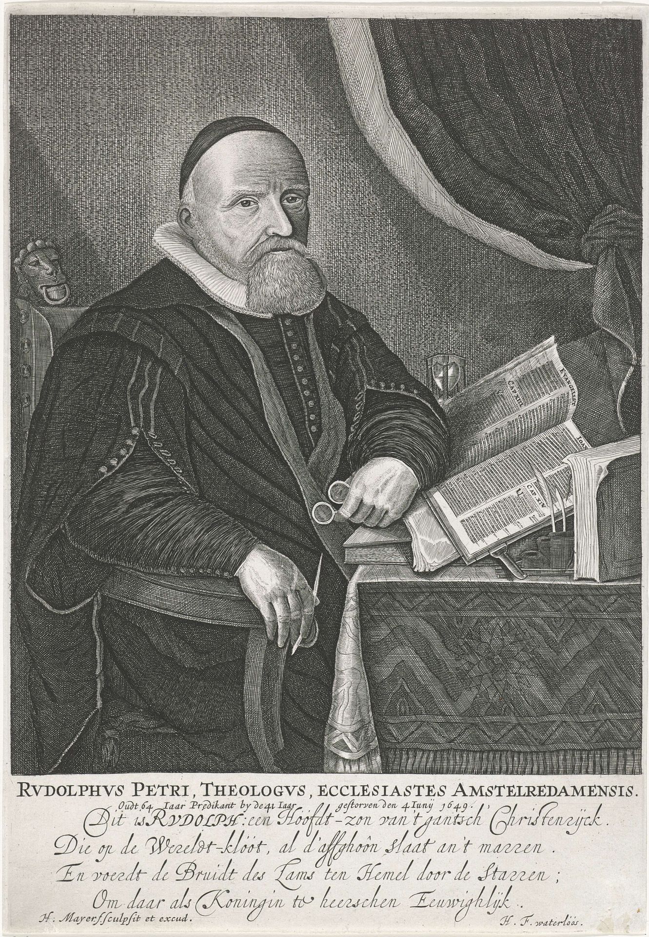 Portret van Rudolphus Petri by Harmen de Mayer