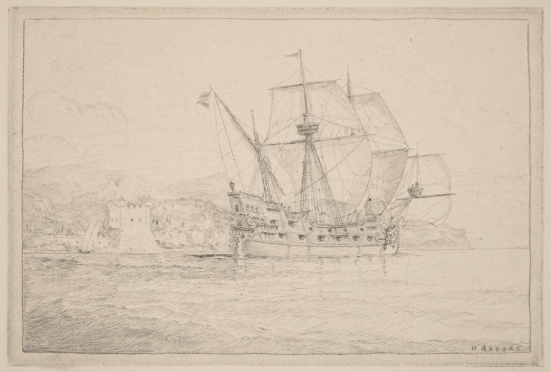 Ship under Sail by N. Artsay