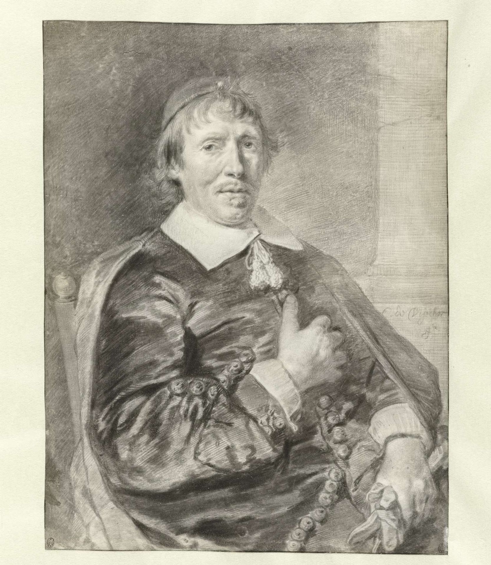 Portrait of a Seated Man, Possibly a Priest by Cornelis Visscher