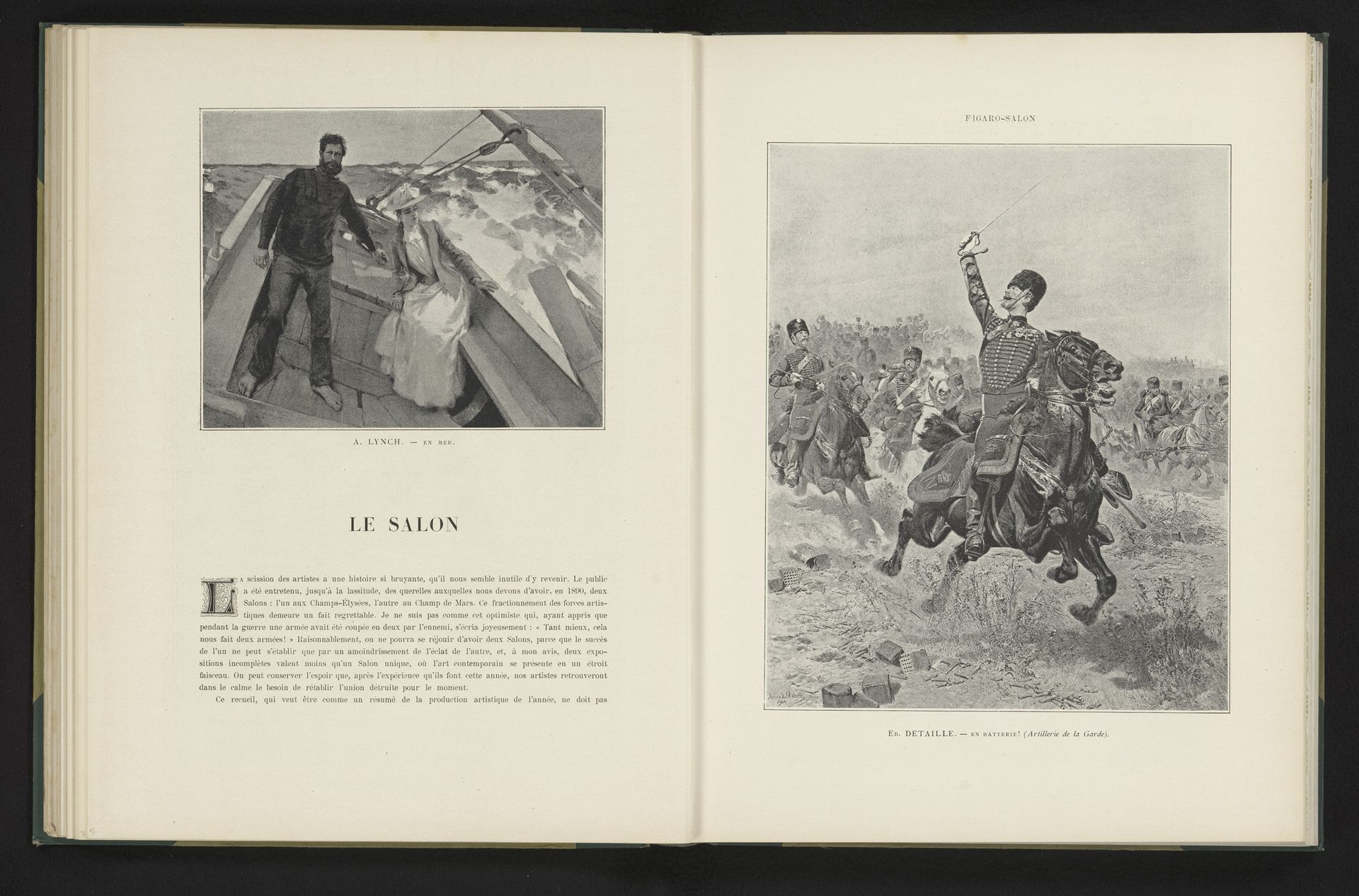 Reproductie van een schilderij van aanvallende cavalerie door Edouard Detaille by Anonymous