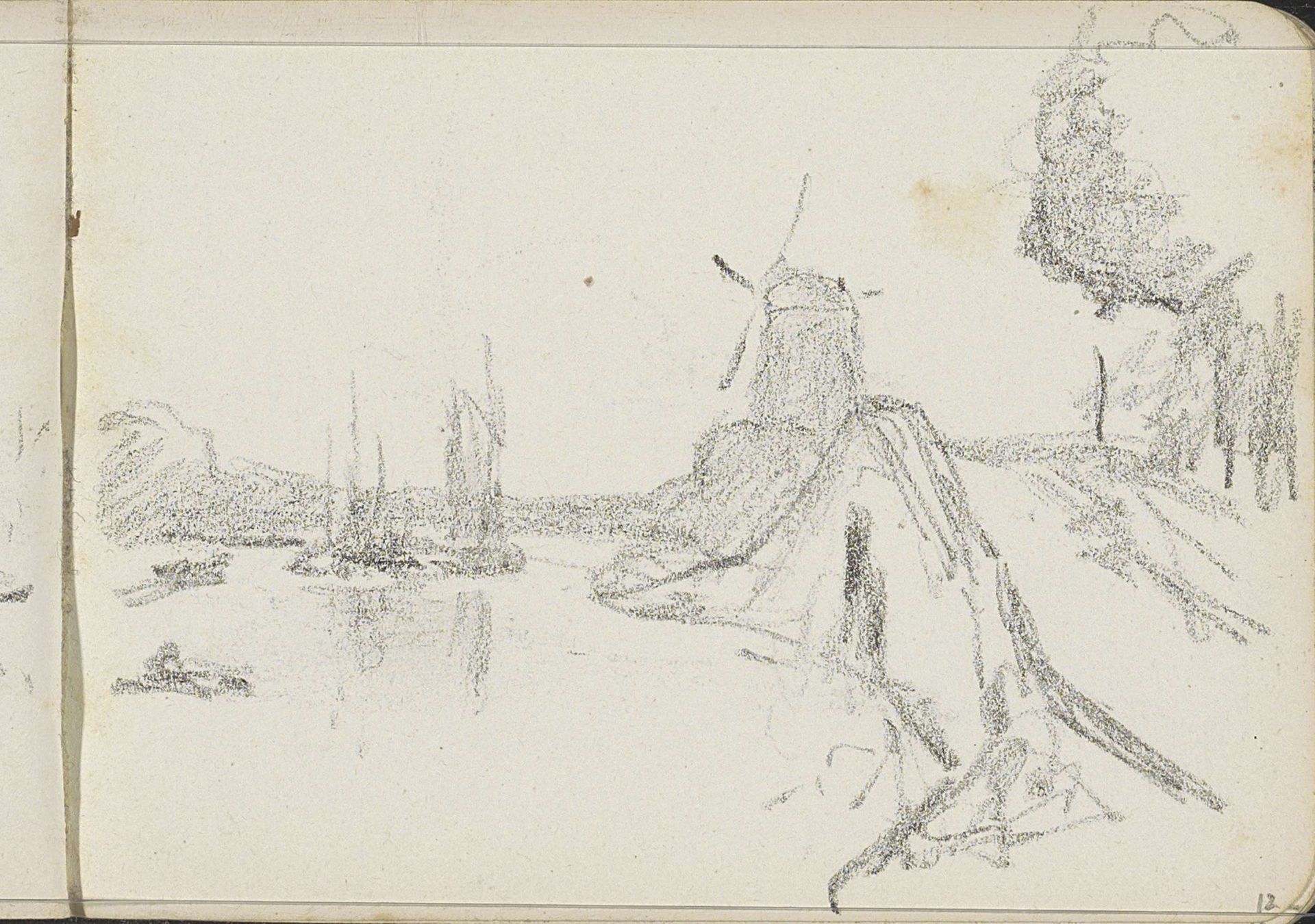 Pad en molen aan een vaart by Willem Cornelis Rip