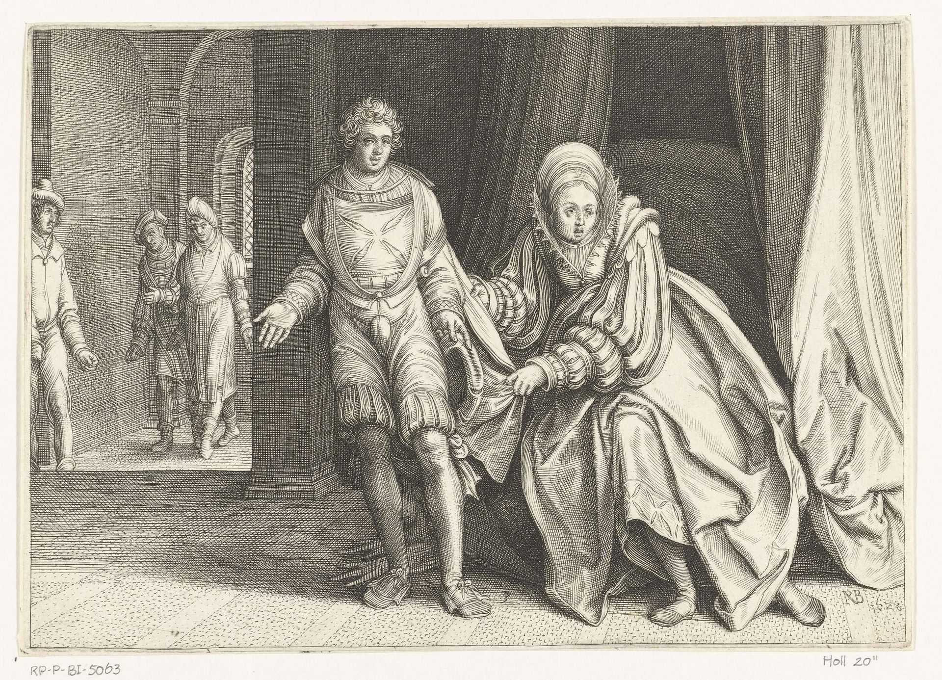 Jozef en de vrouw van Potifar by Nicolaes de Bruyn