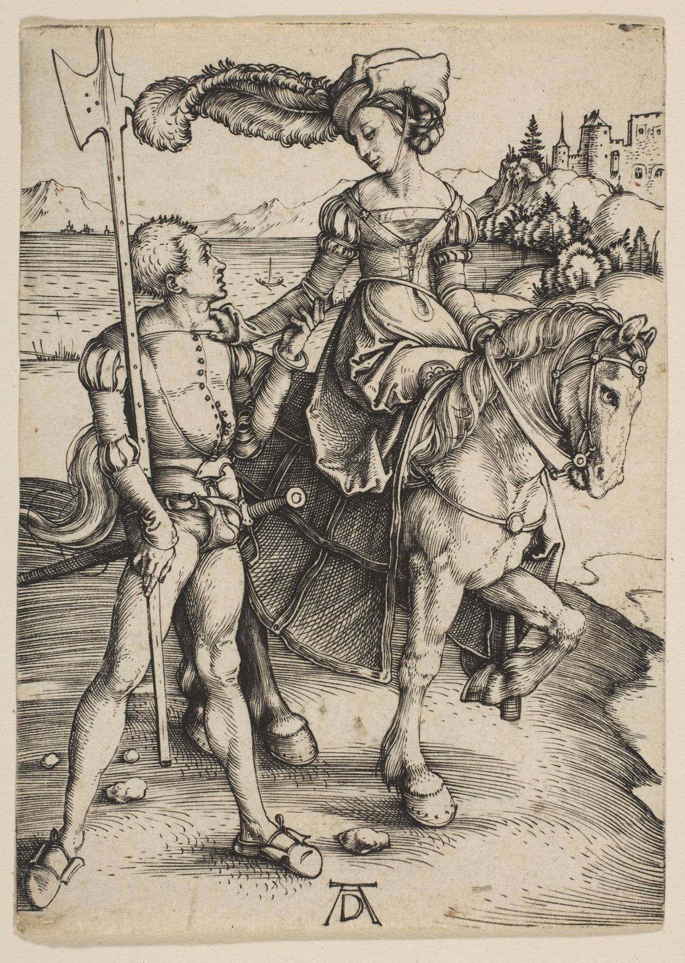 The Lady on Horseback and the Lansquenet by Albrecht Durer