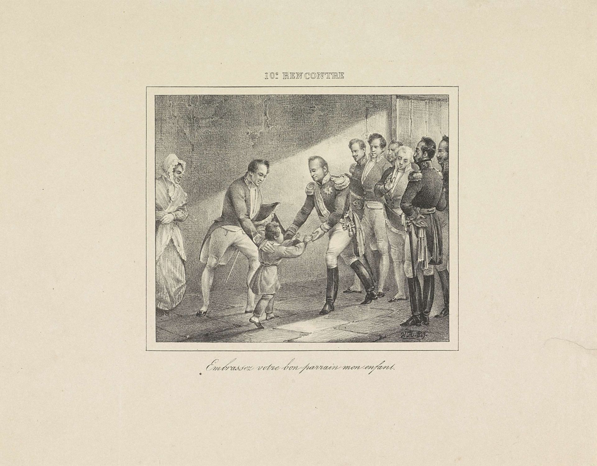 Koning Willem I ontmoet zijn petekind, 1829 by Jean-Louis Van Hemelryck