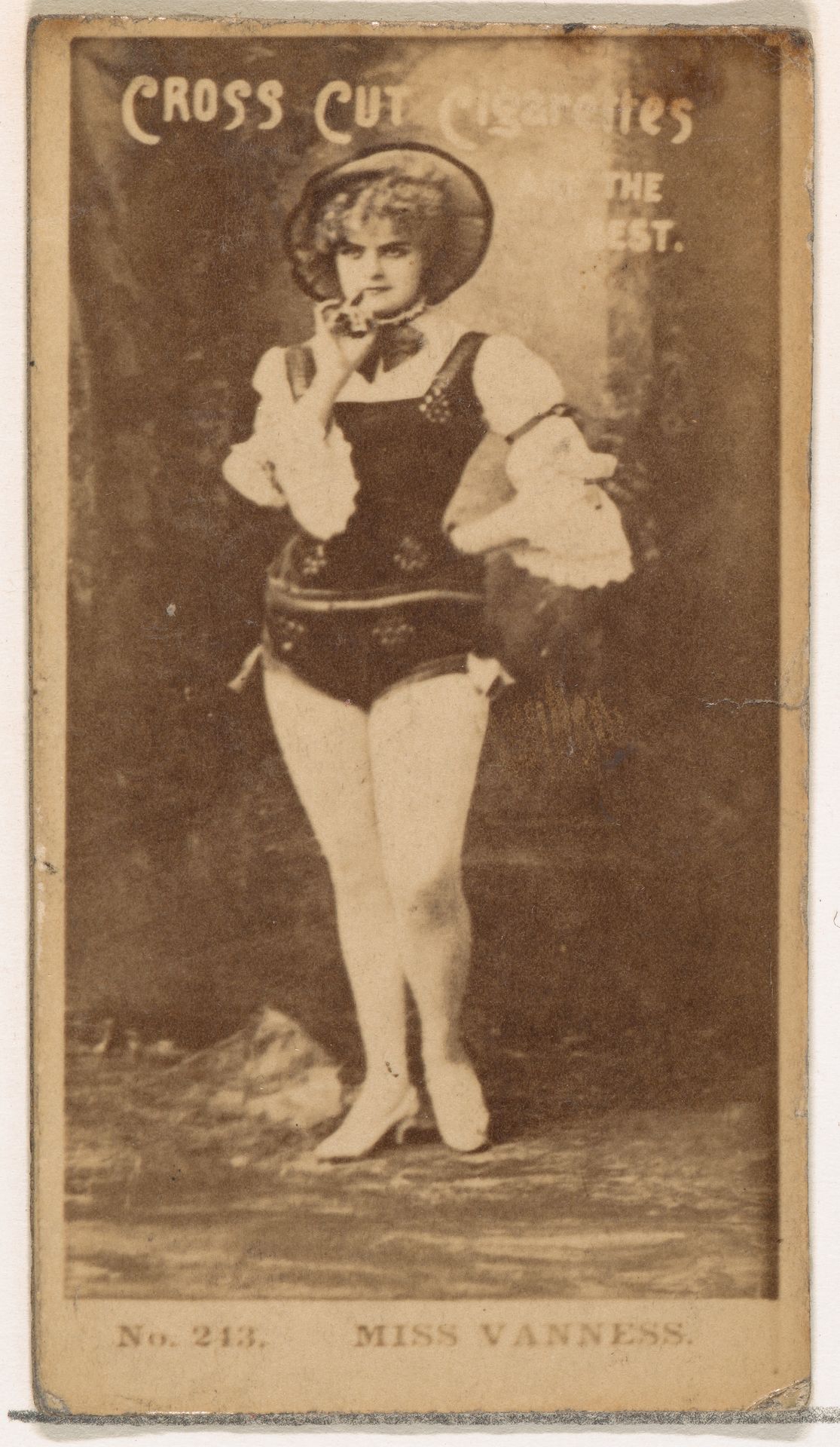 Card Number 243, Miss Vanness, from the Actors and Actresses series (N145-2) issued by Duke Sons & Co. to promote Cross Cut Cigarettes by W. Duke, Sons & Co.