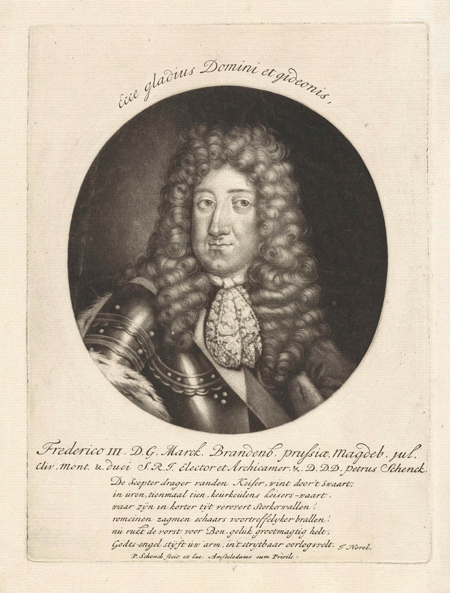 Portret van Frederik I, koning van Pruisen by Pieter Schenk