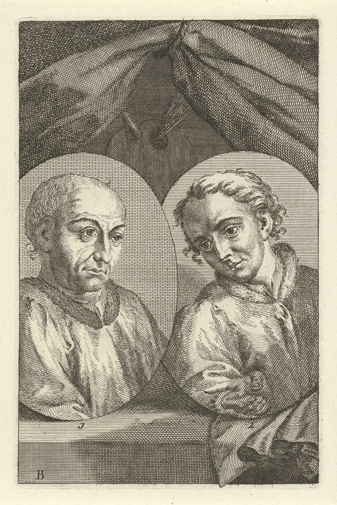 Dubbelportret van Jan en Hubert van Eyck by Jan l' Admiral