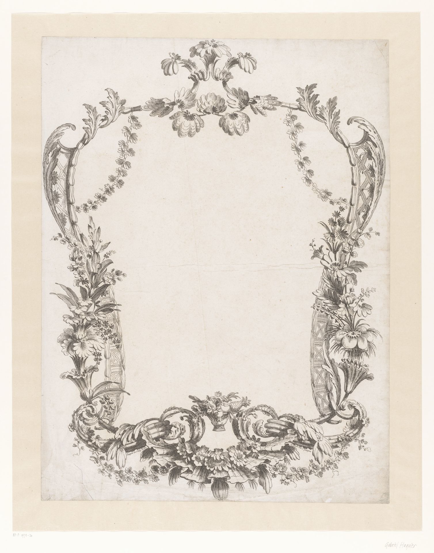 Ontwerp voor een cartouche by Gabriel Huquier