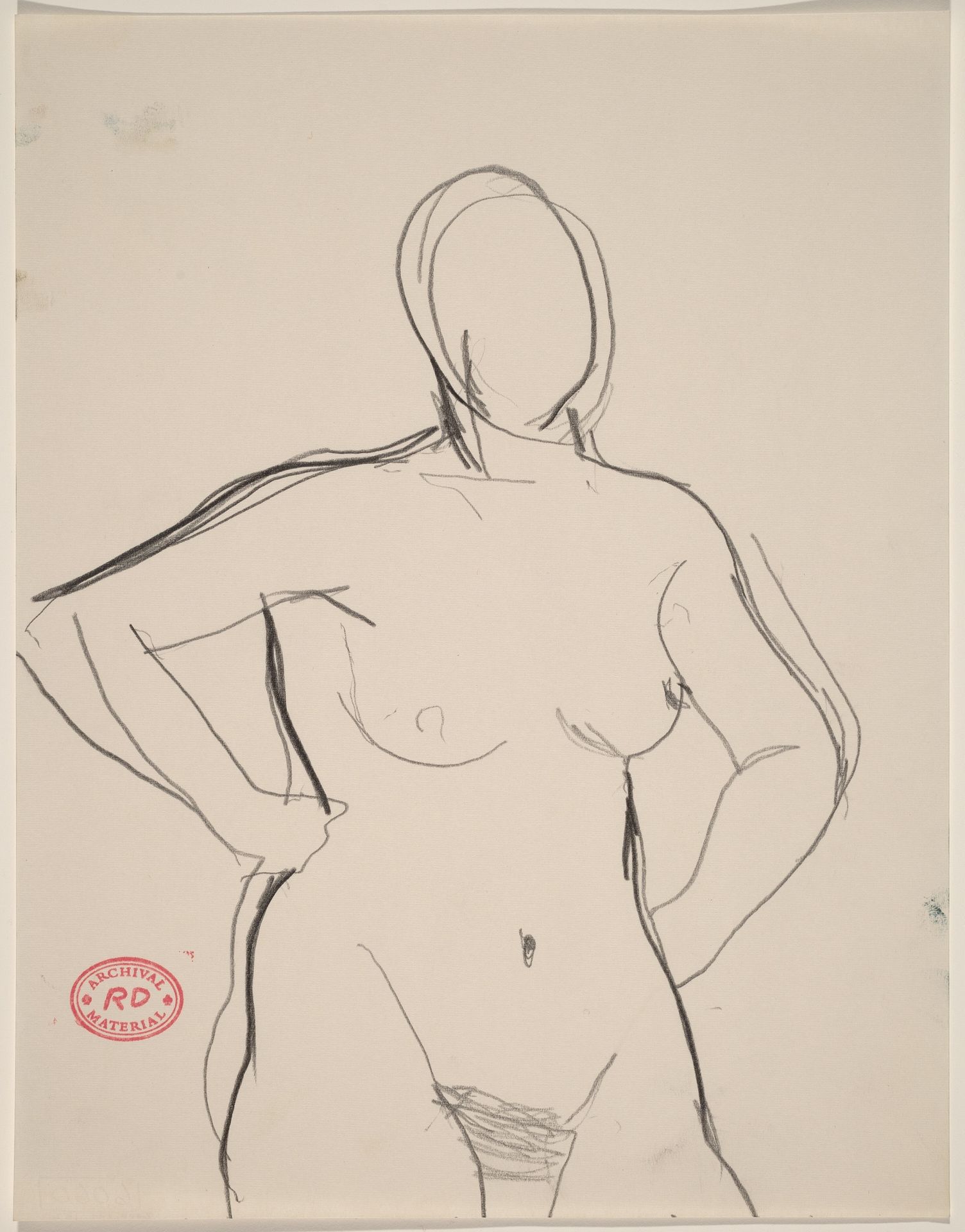 Untitled [nude standing with her arms akimbo] by Richard Diebenkorn