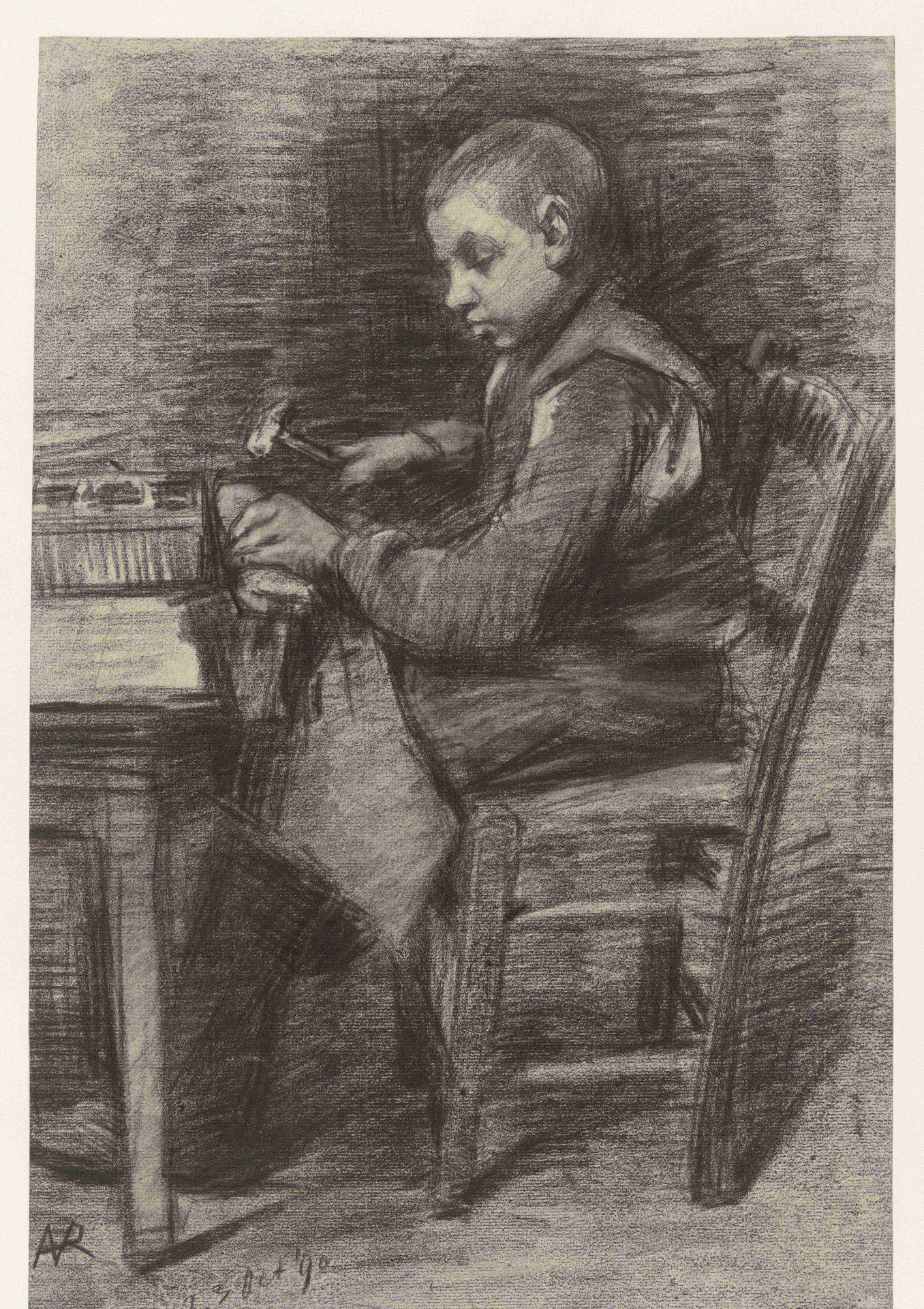 Jonge schoenmaker by Anthon Gerhard Alexander van Rappard