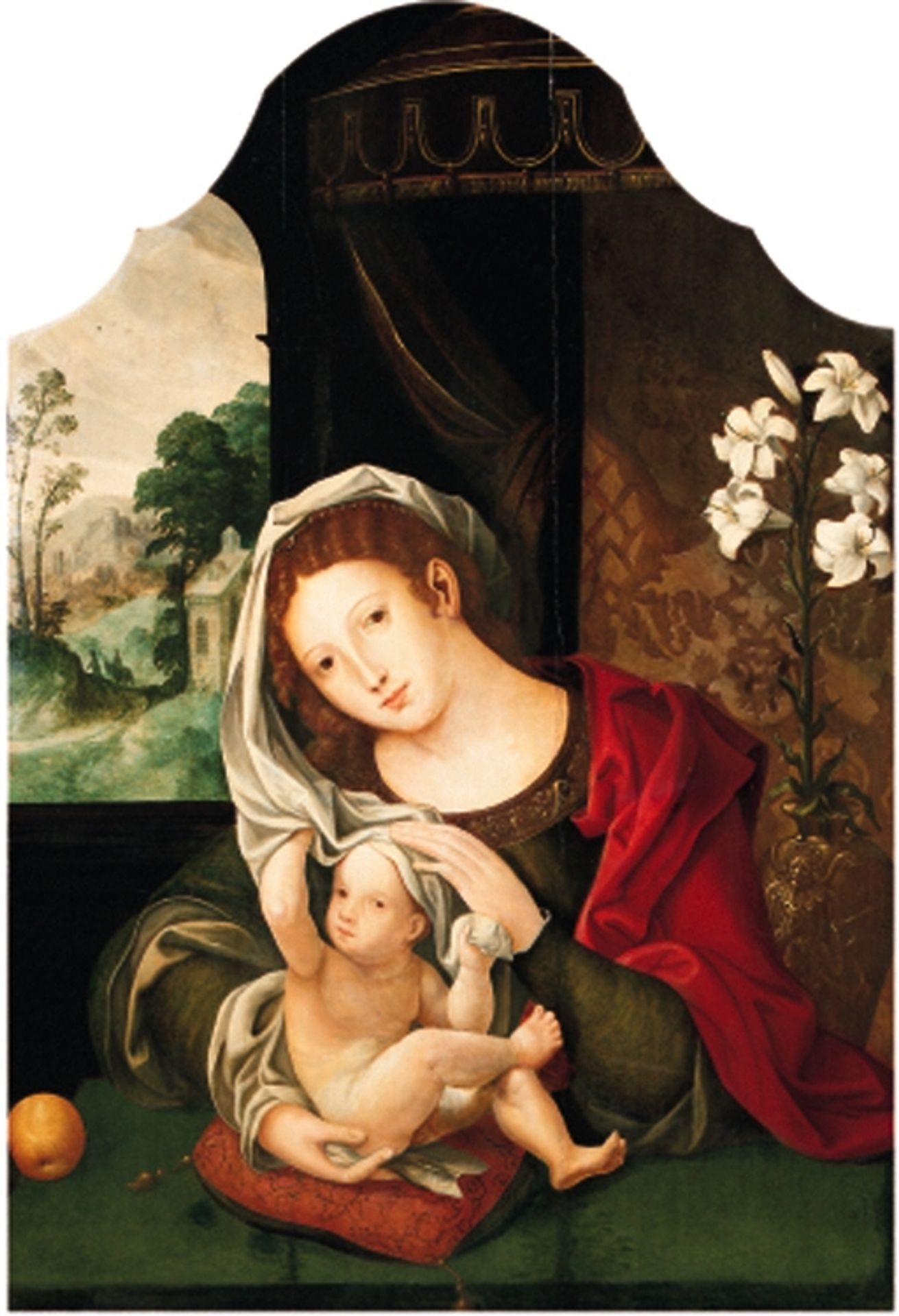 Madonna and Child playing with the veil by Mabuse