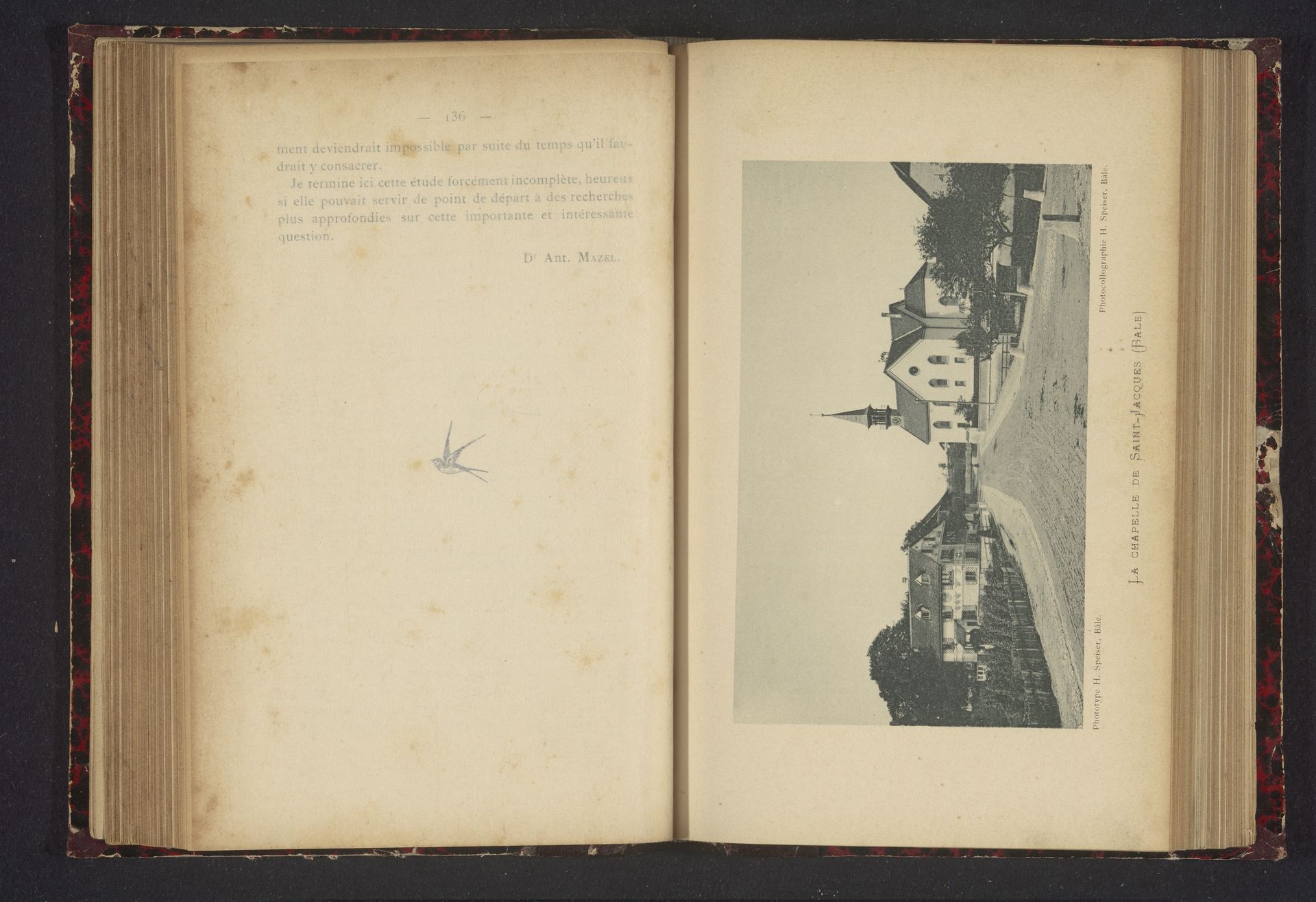 Gezicht op de Sint-Jacques kapel in Bazel by Hans Speiser