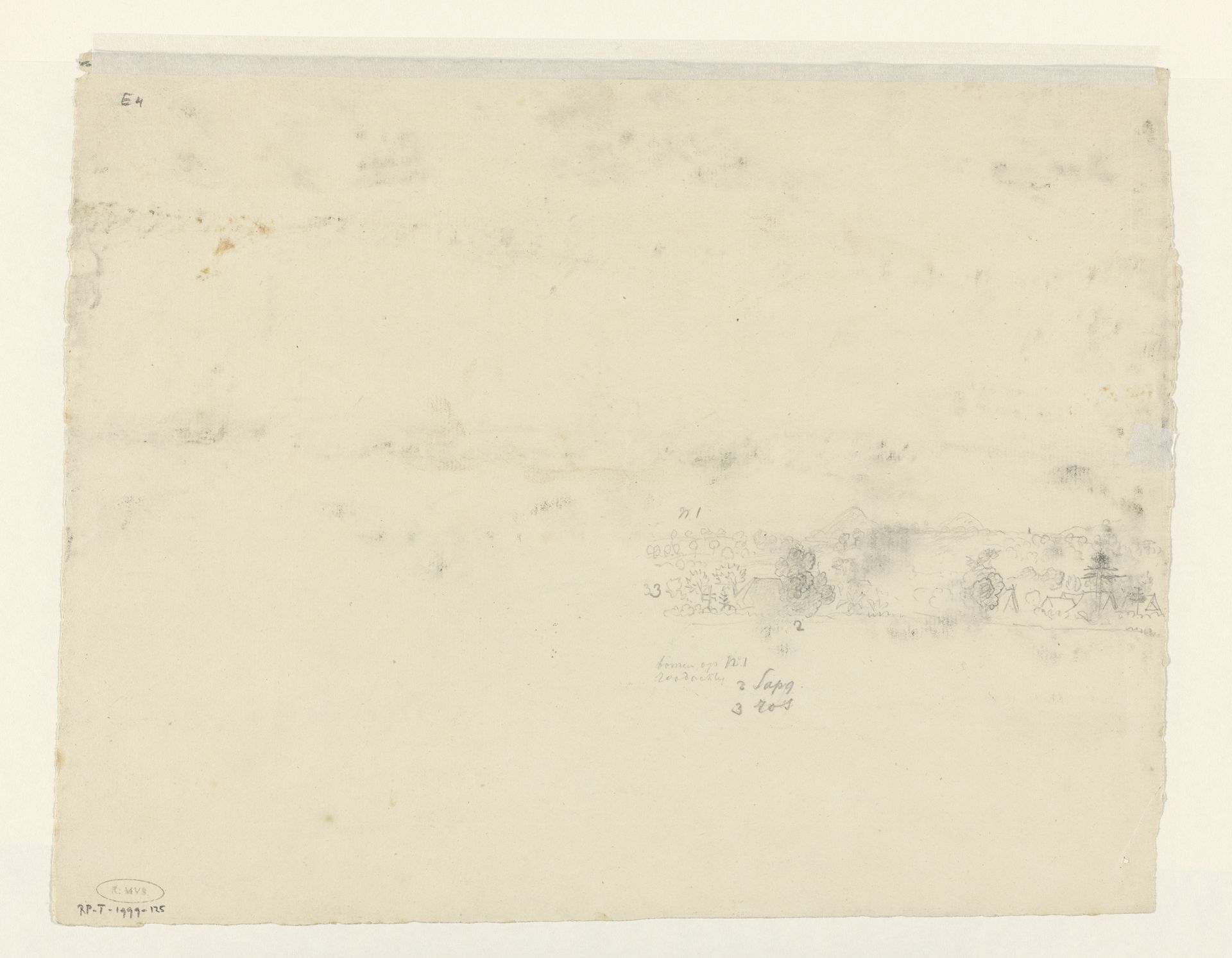 Dorp verscholen in vegetatie, Java (?) by Adrianus Johannes Bik