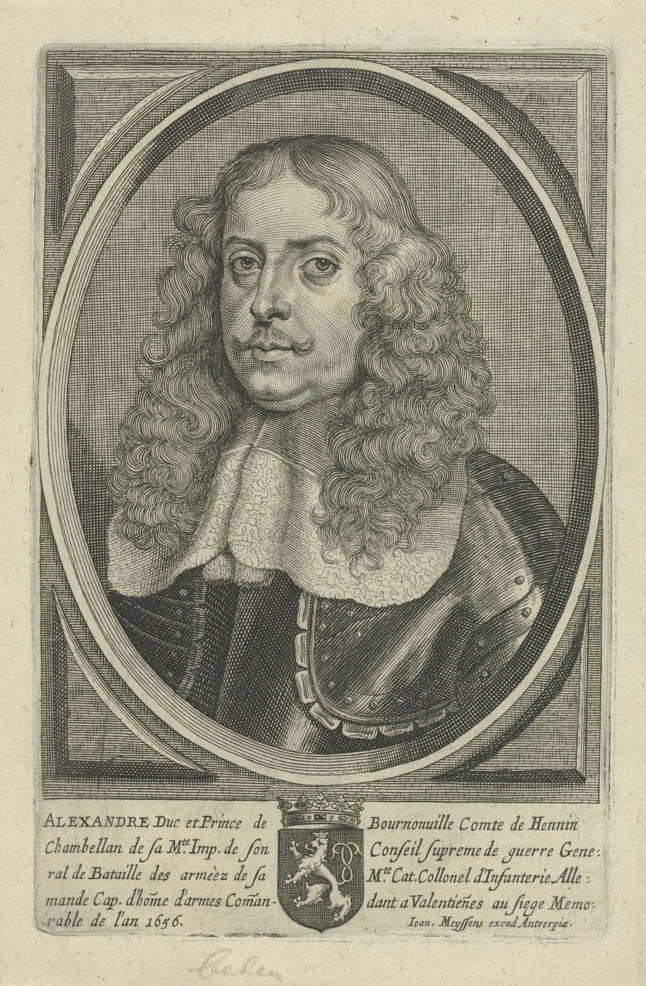 Portret van Alexander van Bournonville by Cornelis Meyssens
