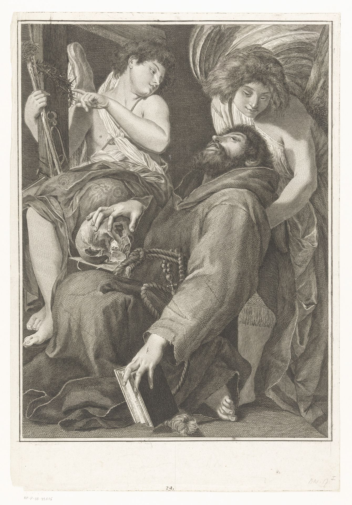 Dood van H. Franciscus by Pierre François Basan
