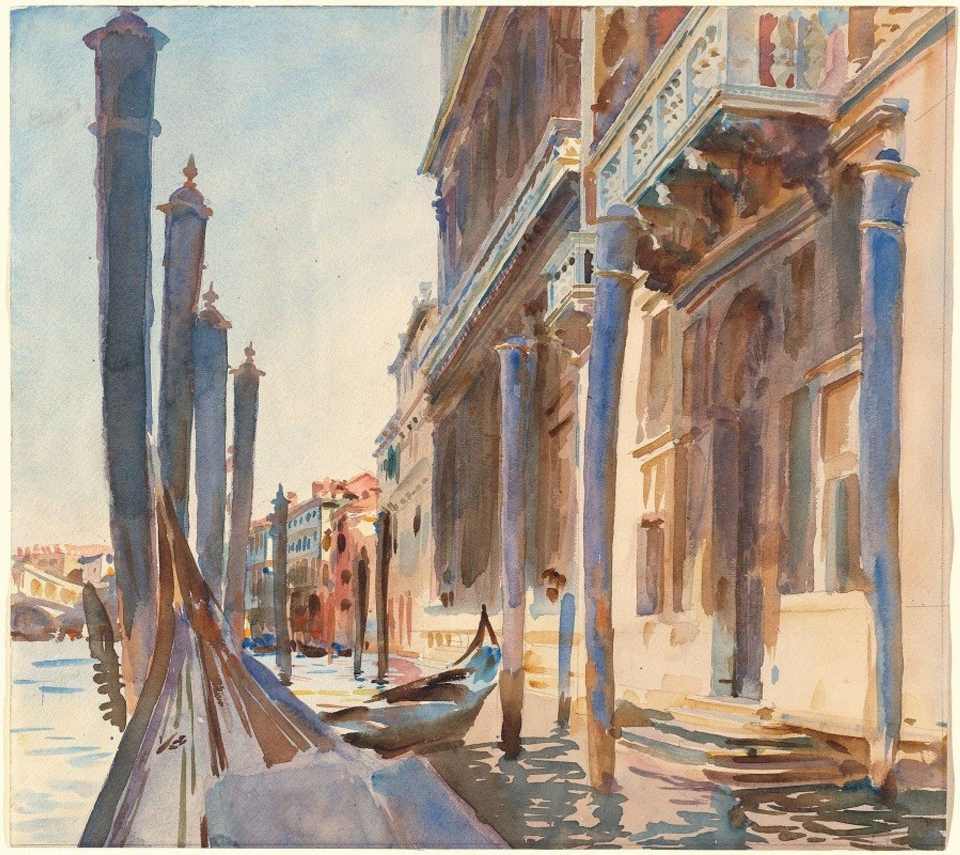 Gondola Moorings on the Grand Canal by John Singer Sargent